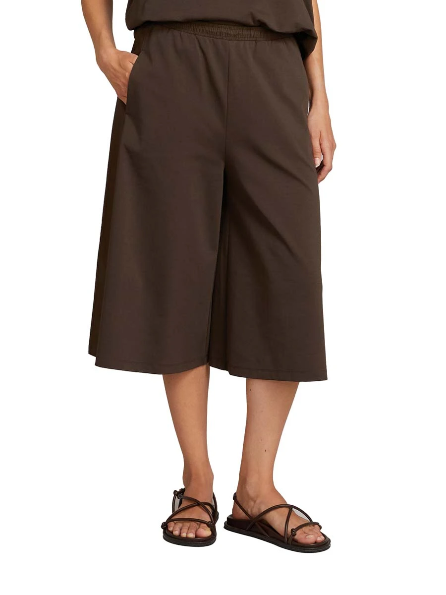 PANTALONI CROPPED CON COULISSE DONNA MARRONE