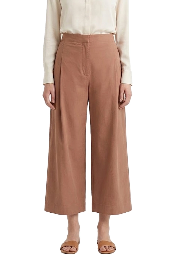 PANTALONI CROPPED IN COTONE STRETCH CON PASSANTI DONNA ROSA