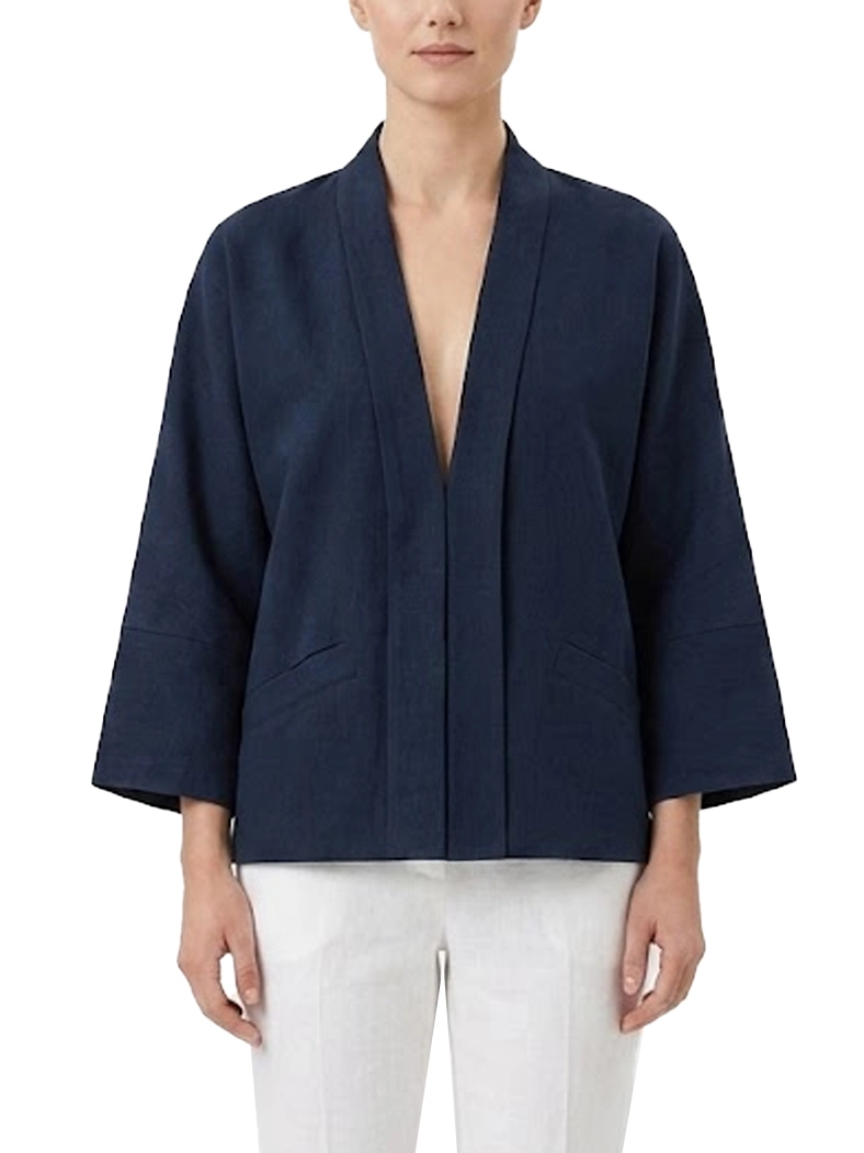 GIACCA A KIMONO IN TESSUTO MATERICO  DONNA BLU
