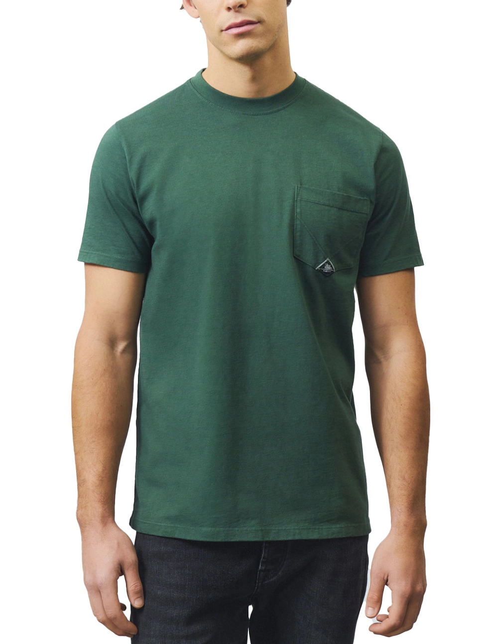T-SHIRT MANICA CORTA IN JERSEY DI COTONE CON TASCA PIATTA UOMO VERDE