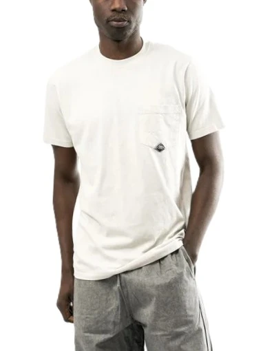 T-SHIRT MANICA CORTA IN JERSEY DI COTONE CON TASCA PIATTA UOMO BEIGE