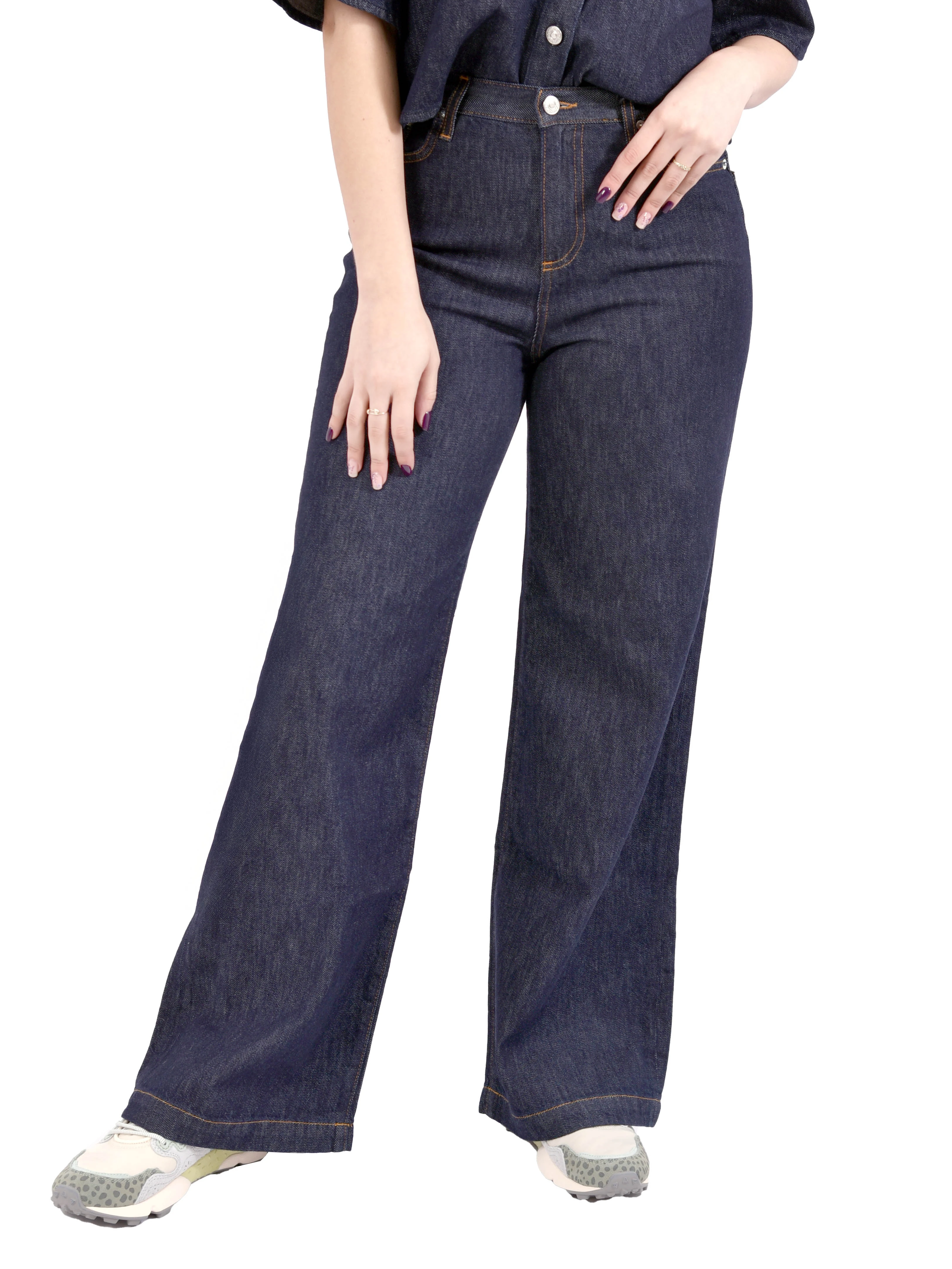 JEANS PALAZZO VITA ALTA DONNA BLU