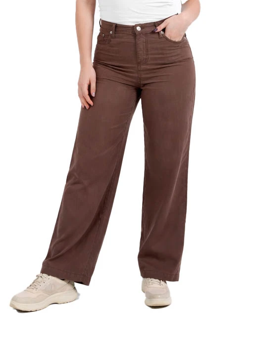 PANTALONI PALAZZO VITA ALTA DONNA MARRONE