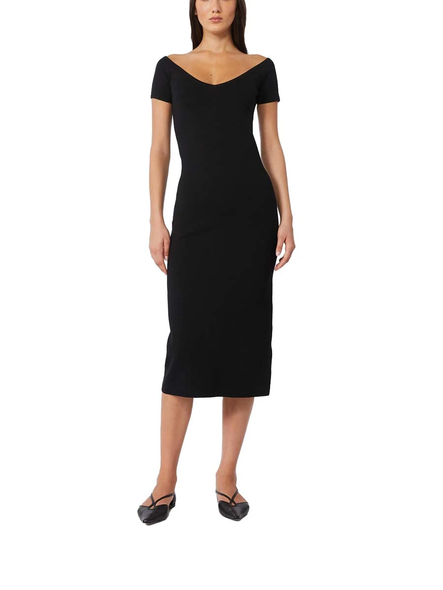 VESTITO LUNGO FIT ADERENTE DONNA NERO