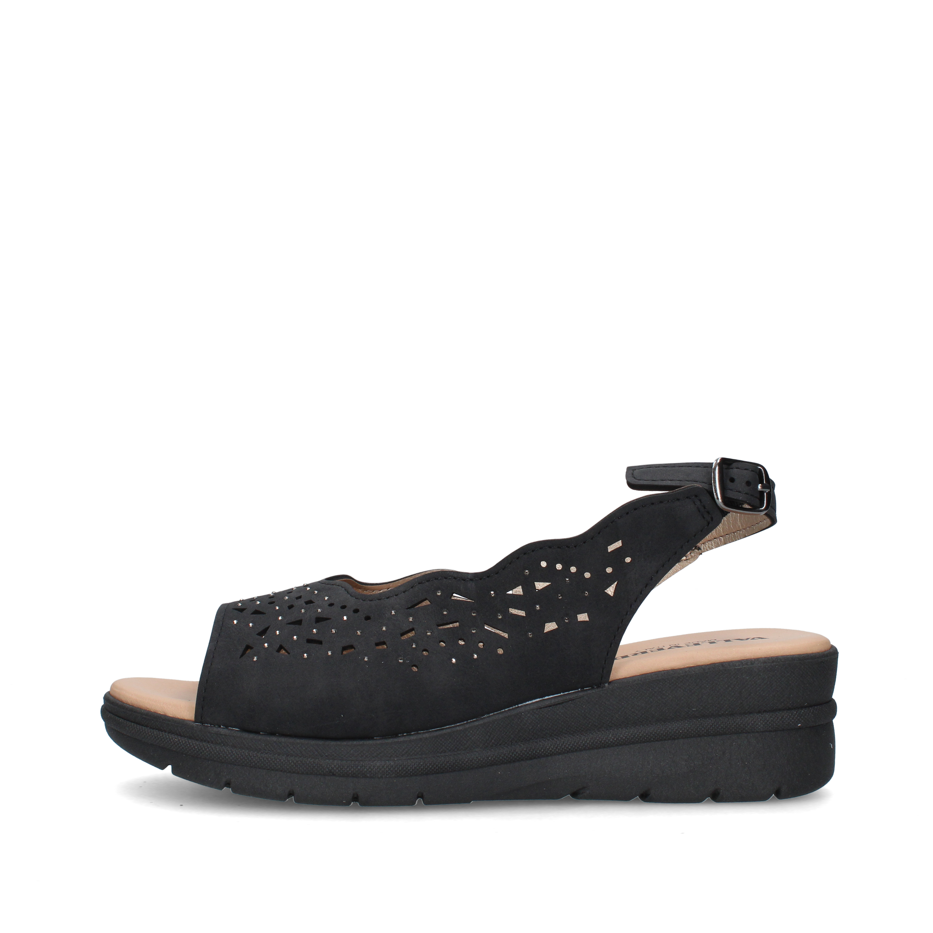 SANDALI CON ZEPPA 55564 DONNA NERO