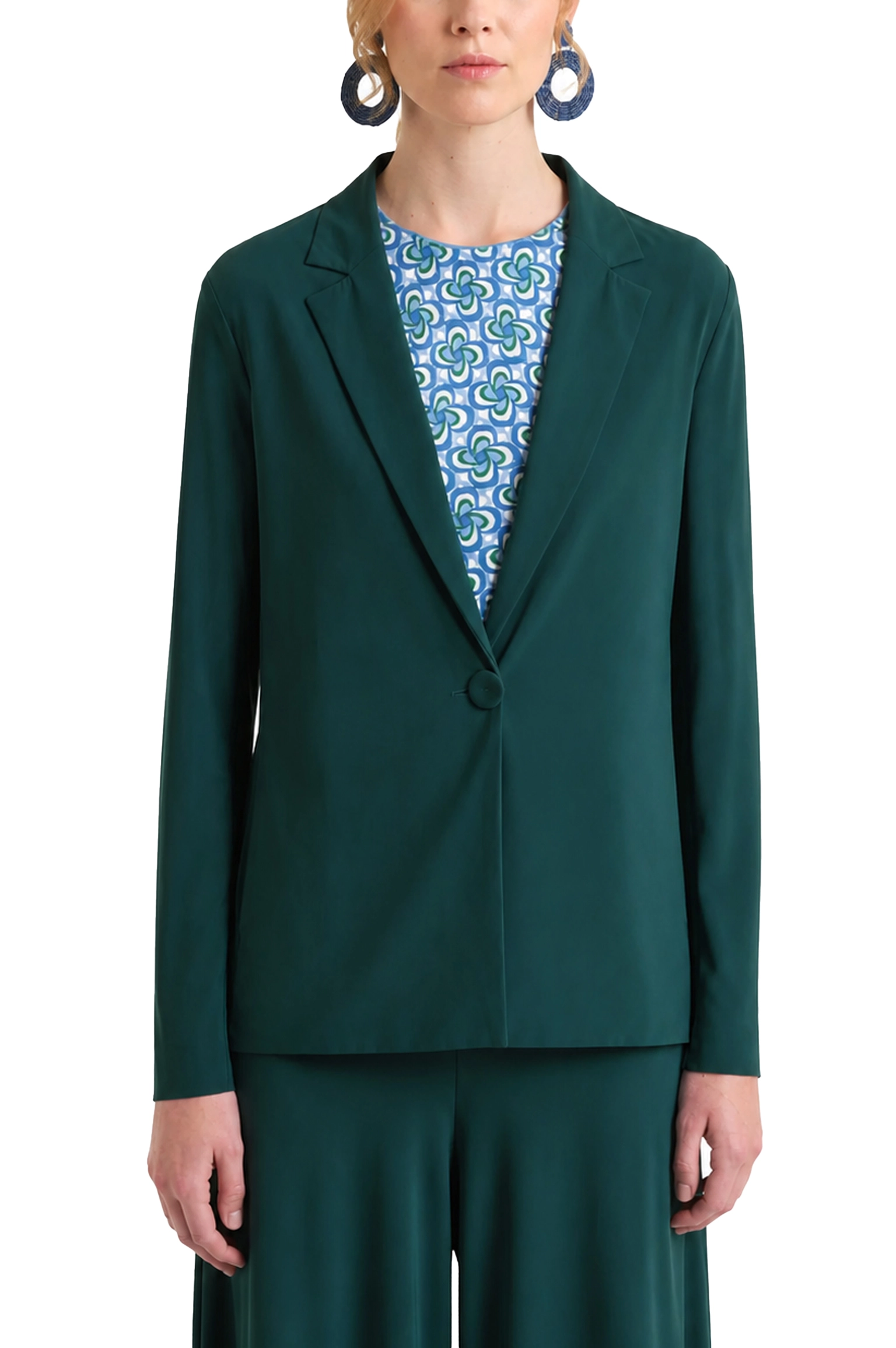 GIACCA MONOPETTO IN JERSEY LEGGERO DONNA VERDE