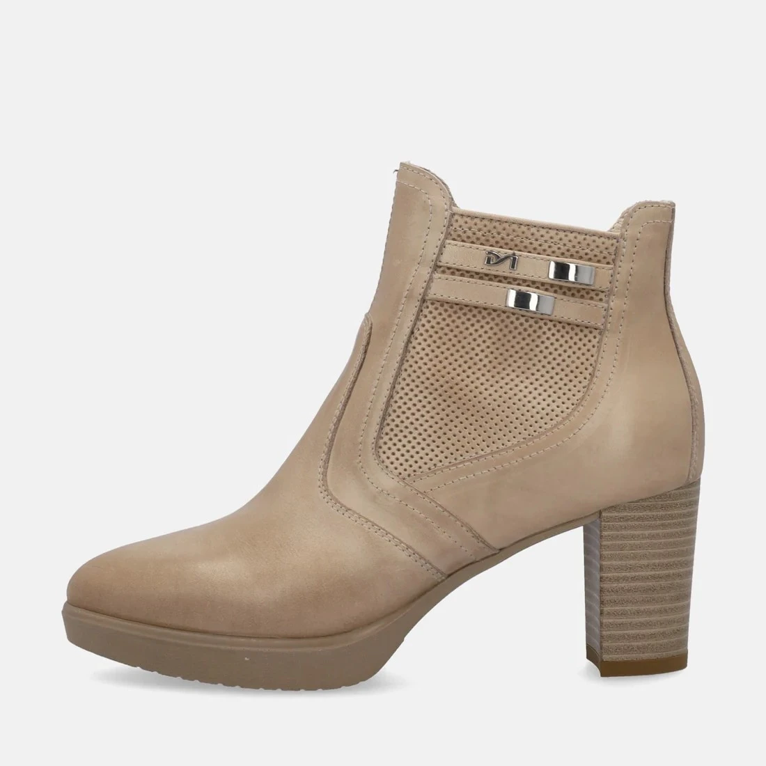 STIVALETTI TACCO BASSO E615080D DONNA BEIGE