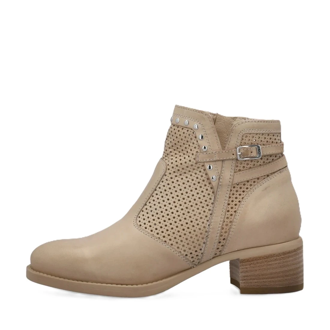 STIVALETTI TACCO BASSO E615070D DONNA BEIGE