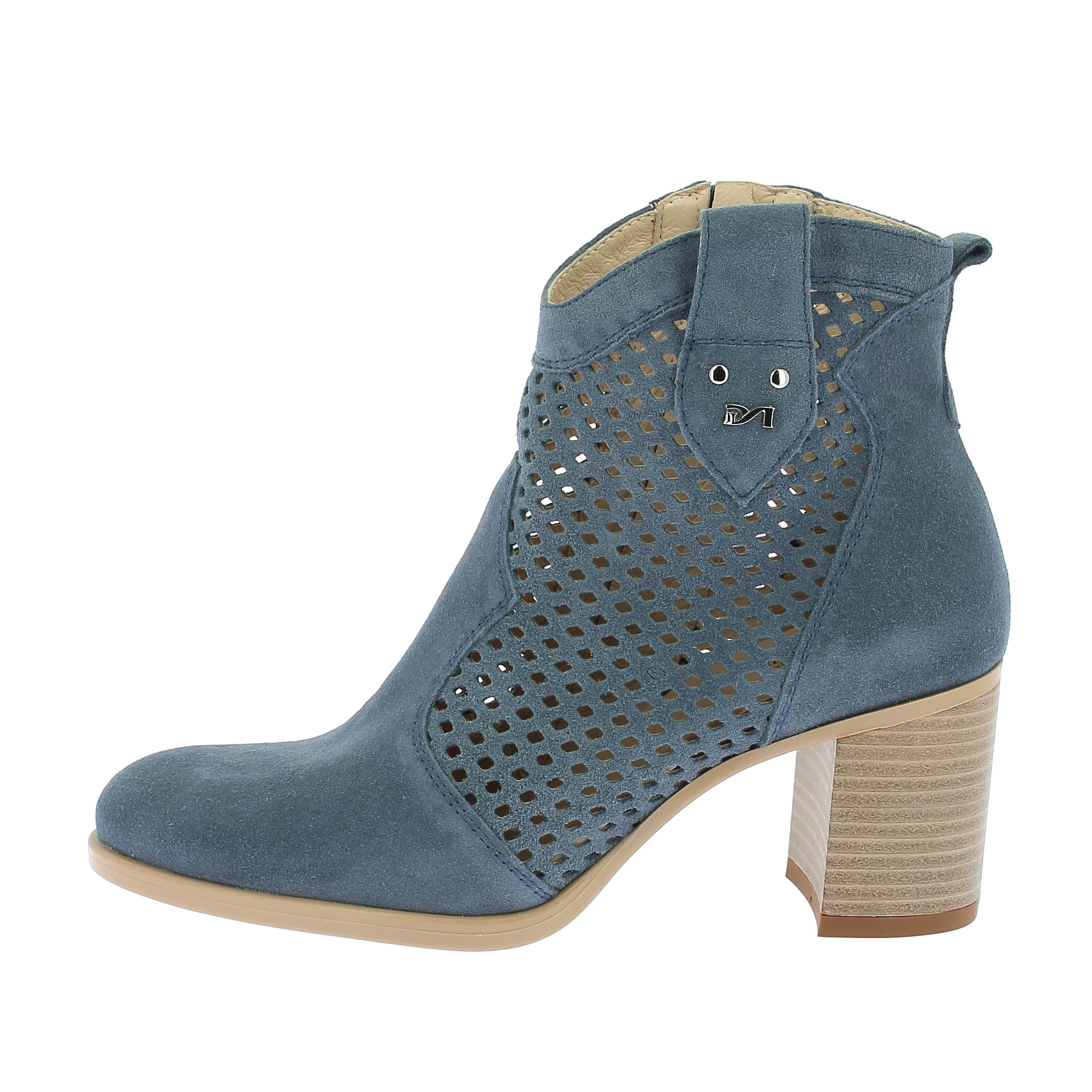 STIVALETTI TACCO BASSO E615110D DONNA CELESTE