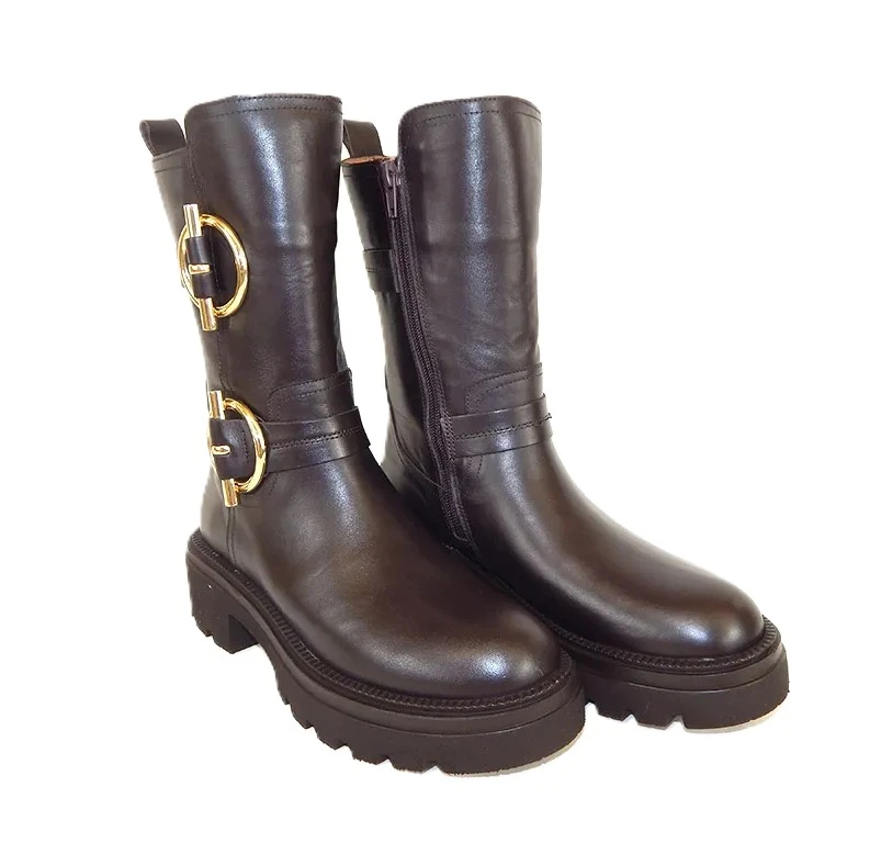 STIVALETTI TACCO BASSO 3037 DONNA MARRONE