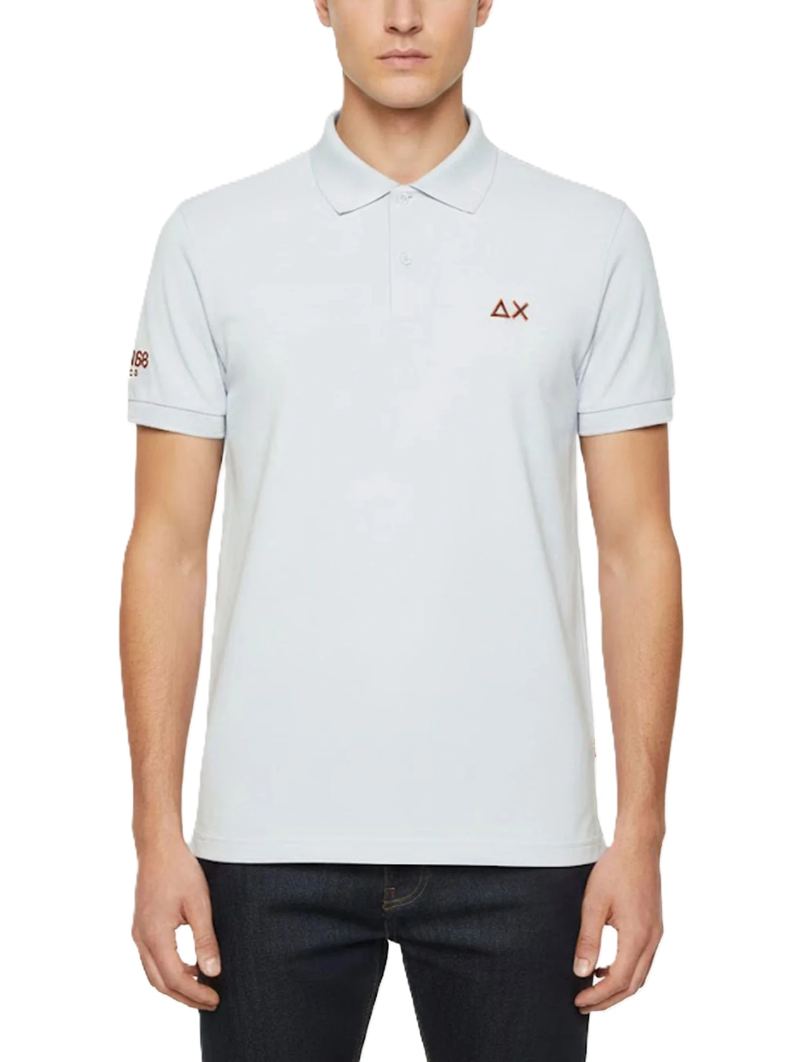 POLO MANICA CORTA IN PIQUET DI COTONE CON DETTAGLI A CONTRASTO UOMO BIANCO