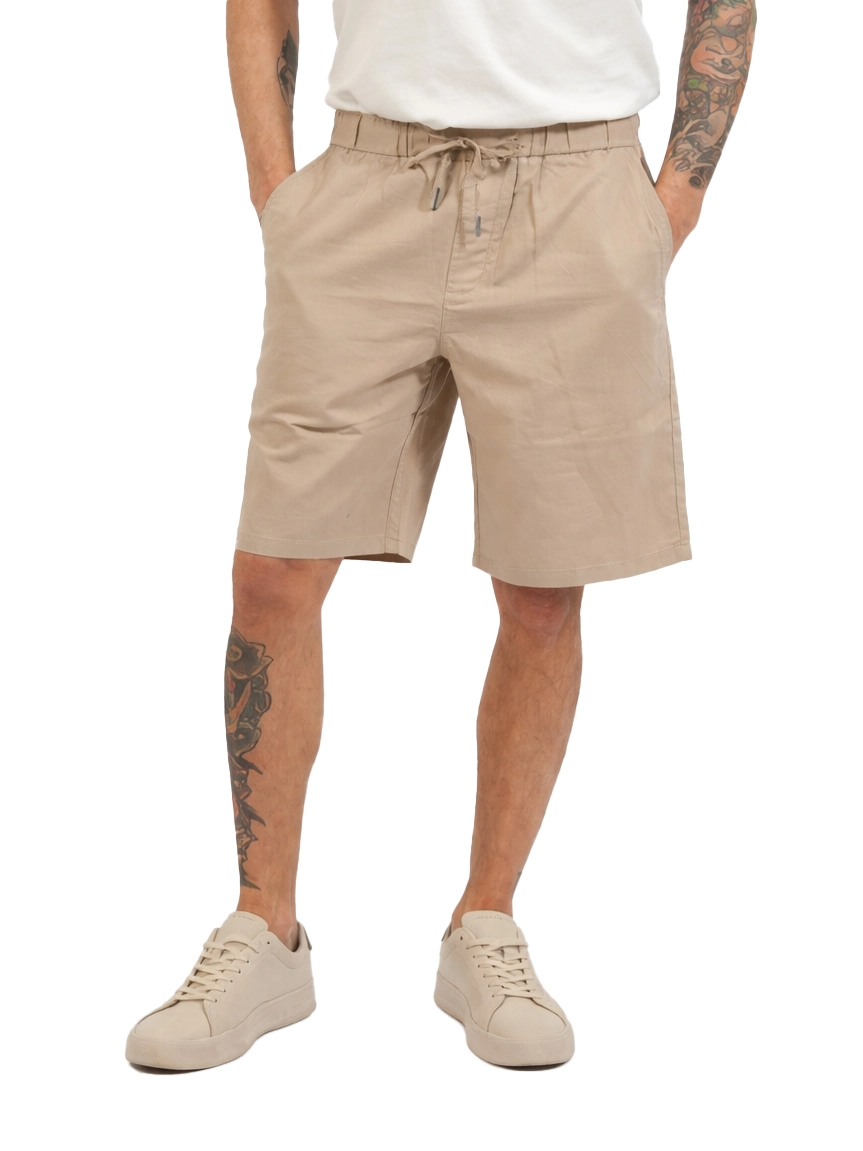 BERMUDA IN MISTO LISTO CON COULISSE UOMO BEIGE
