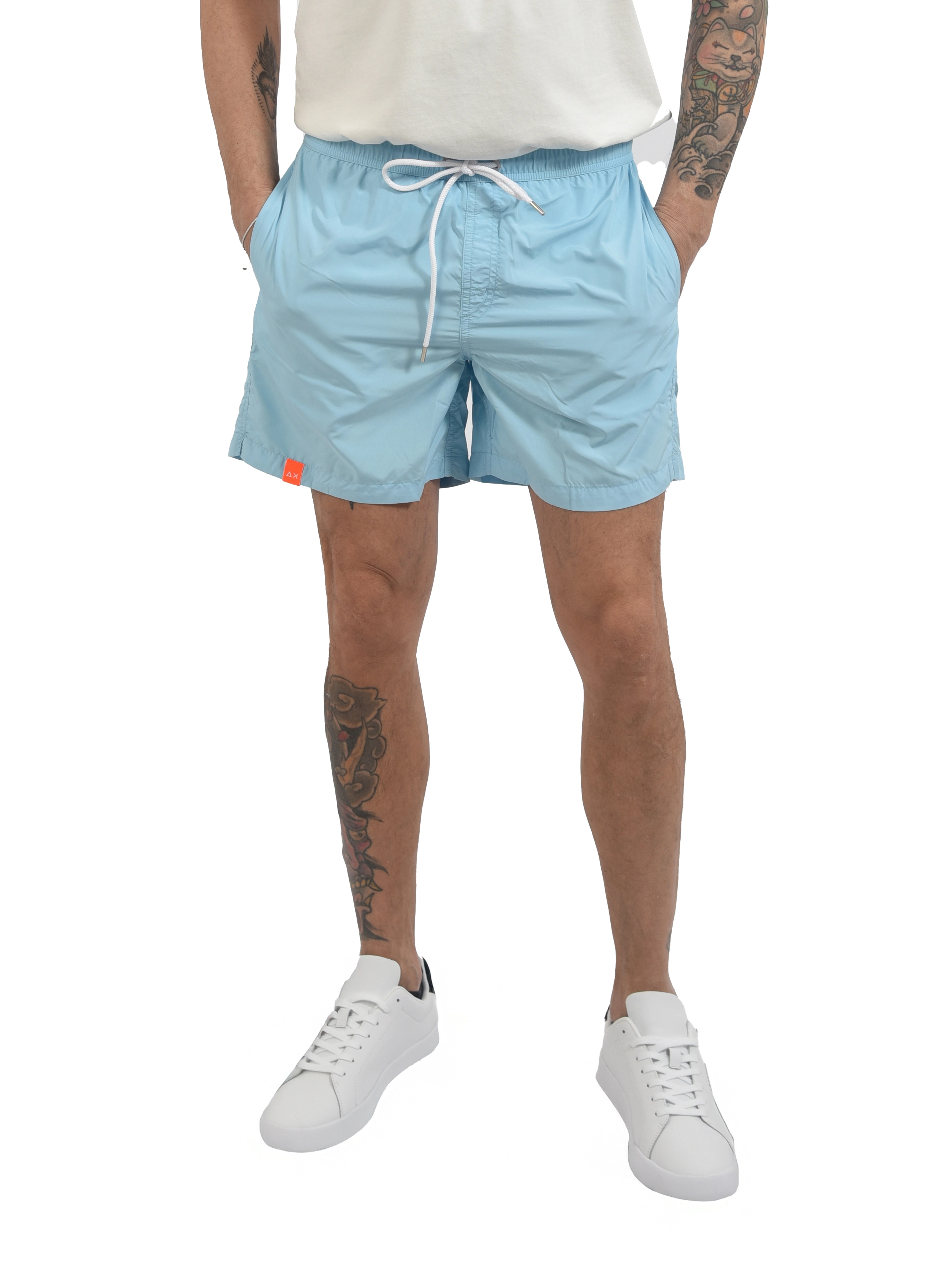 COSTUME BOXER CON LACCI REGOLABILI UOMO AZZURRO