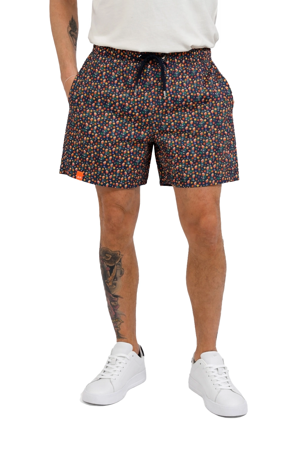 COSTUME BOXER CON COULISSE E STAMPA FANTASIA UOMO BLU