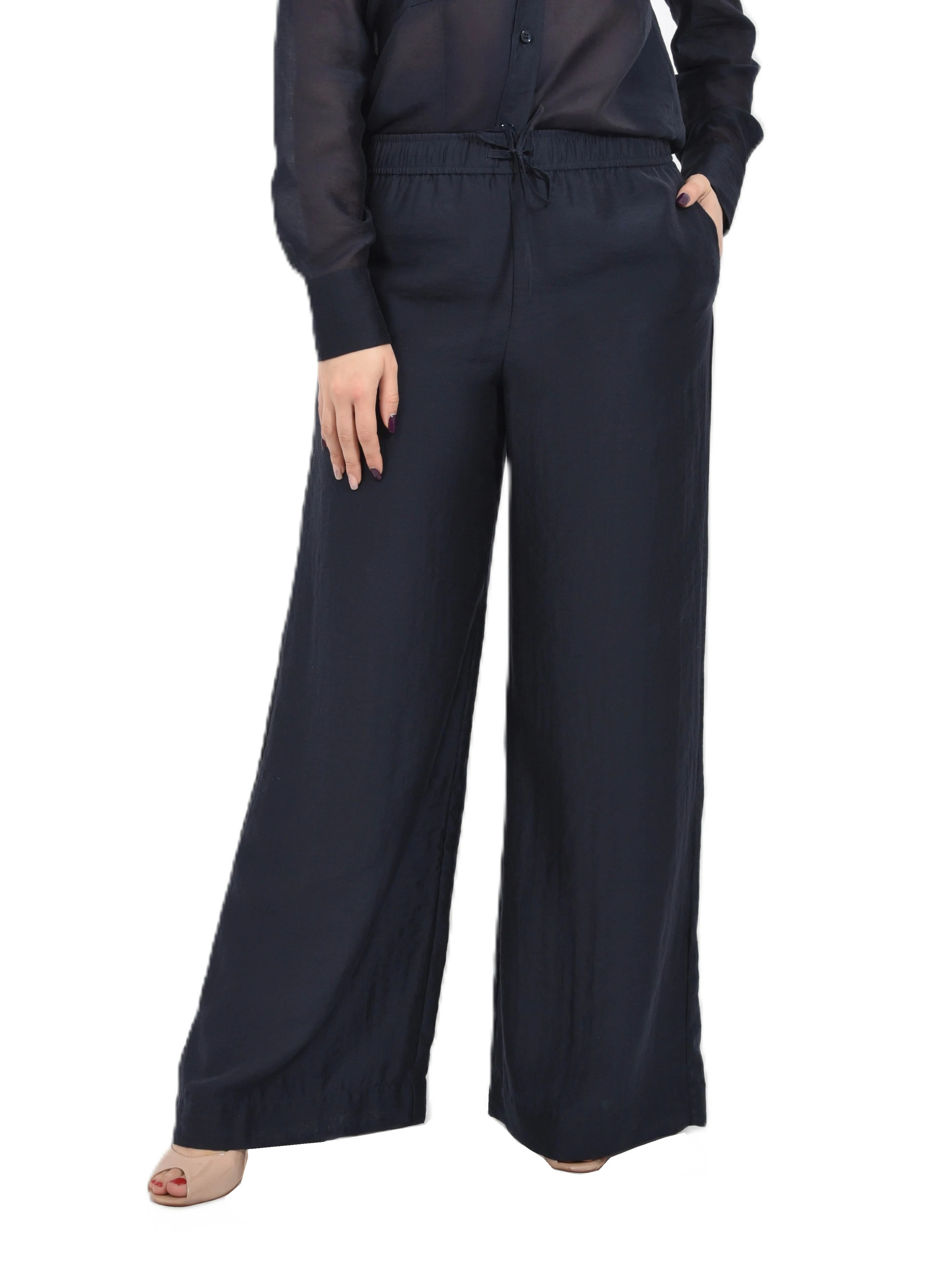 PANTALONE PALAZZO CON COULISSE IN ORGANZA DONNA BLU