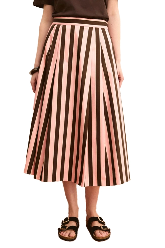 GONNA LUNGA CON ELASTICO IN VITA POSTERIORE DONNA ROSA