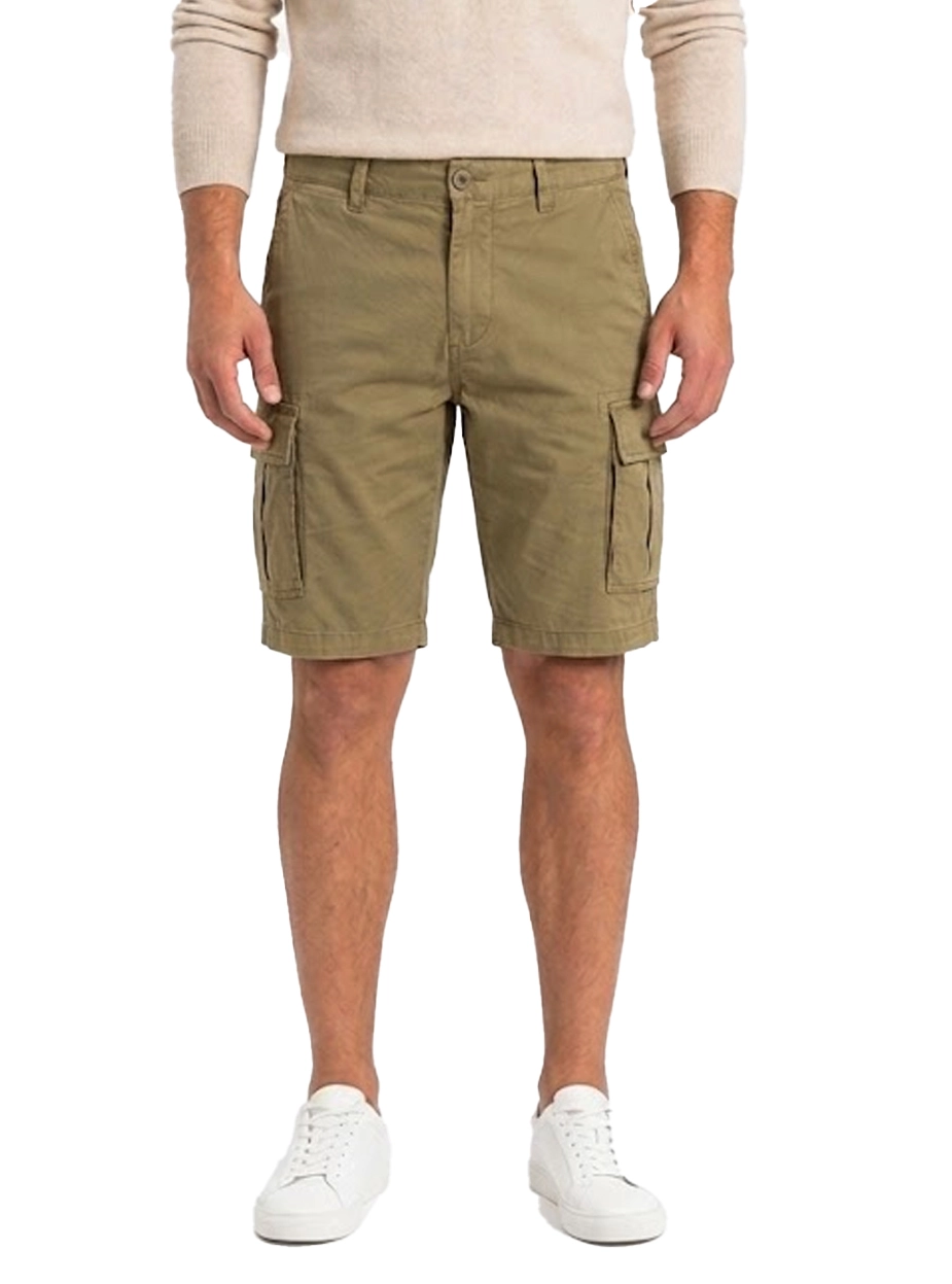BERMUDA IN COTONE STILE CARGO UOMO VERDE