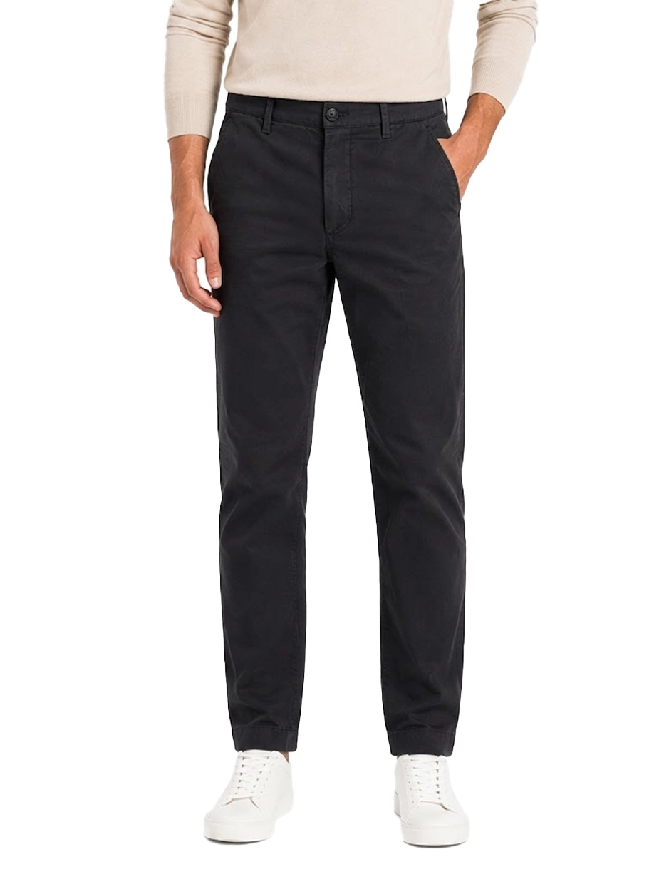 PANTALONE CHINO IN POPELINE DI COTONE UOMO NERO