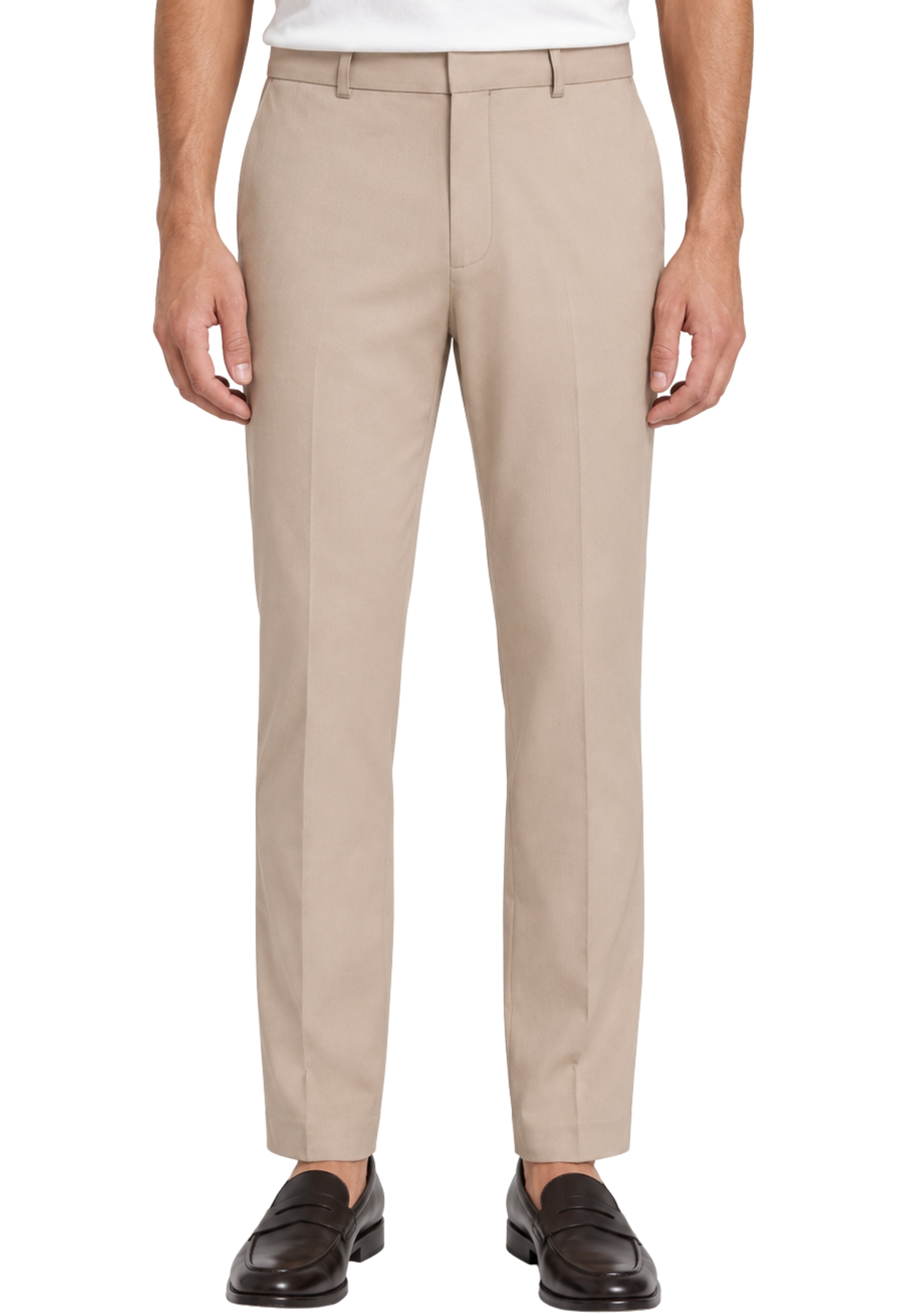 PANTALONI CHINO IN LINO UOMO BEIGE