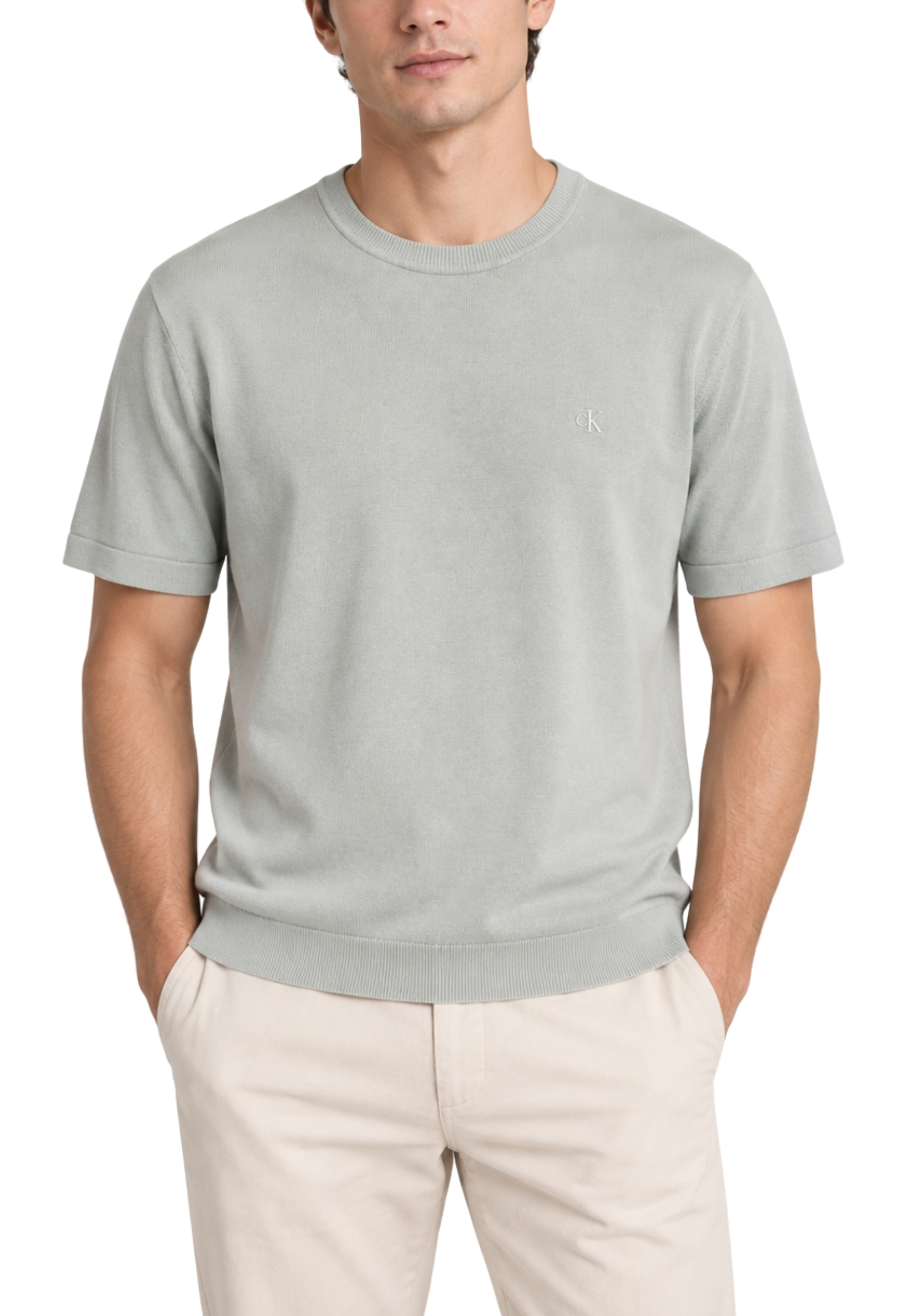 T-SHIRT MANICA CORTA SLIM FIT UOMO VERDE
