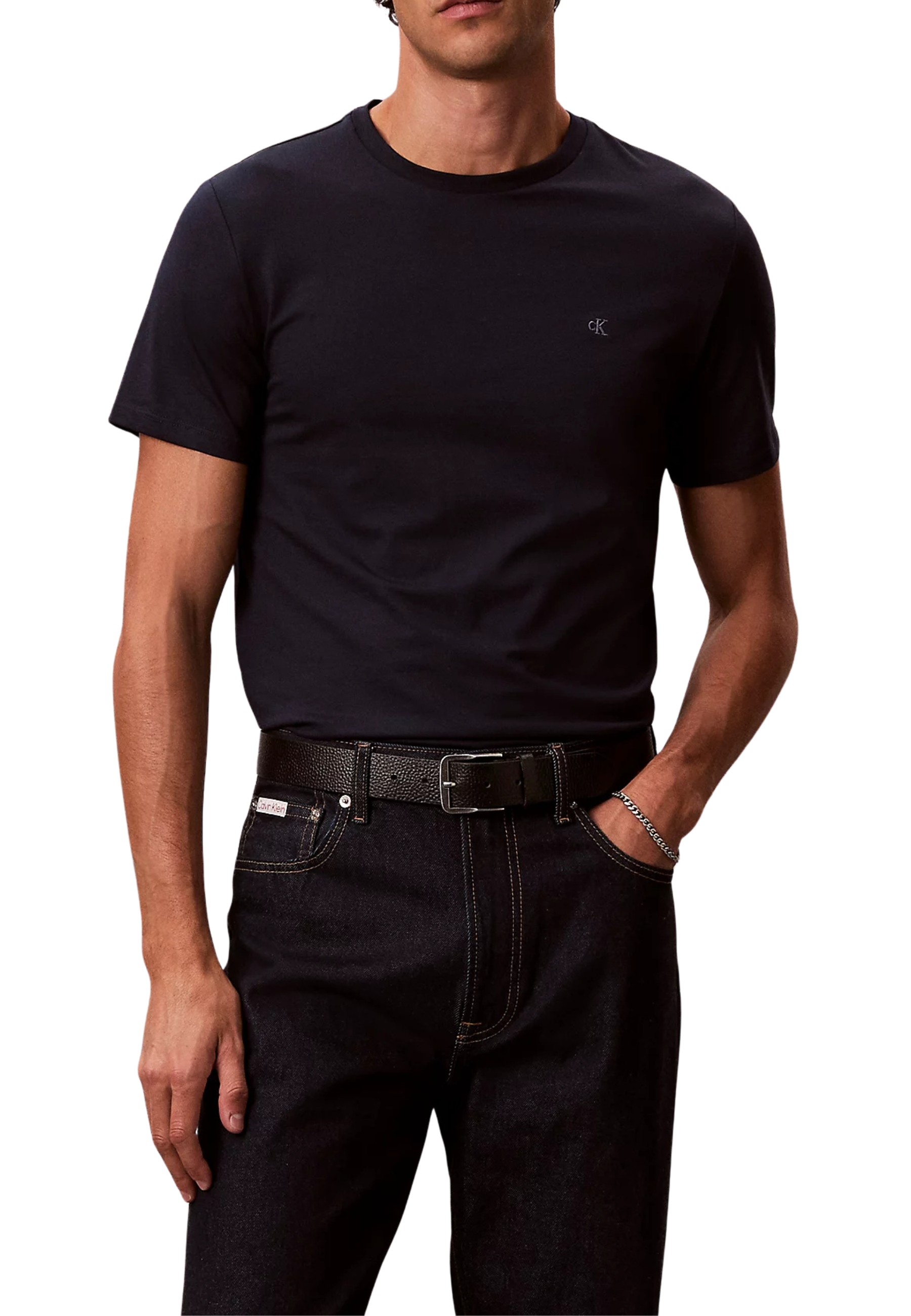 T-SHIRT MANICHE CORTE GIROCOLLO SLIM UOMO BLU