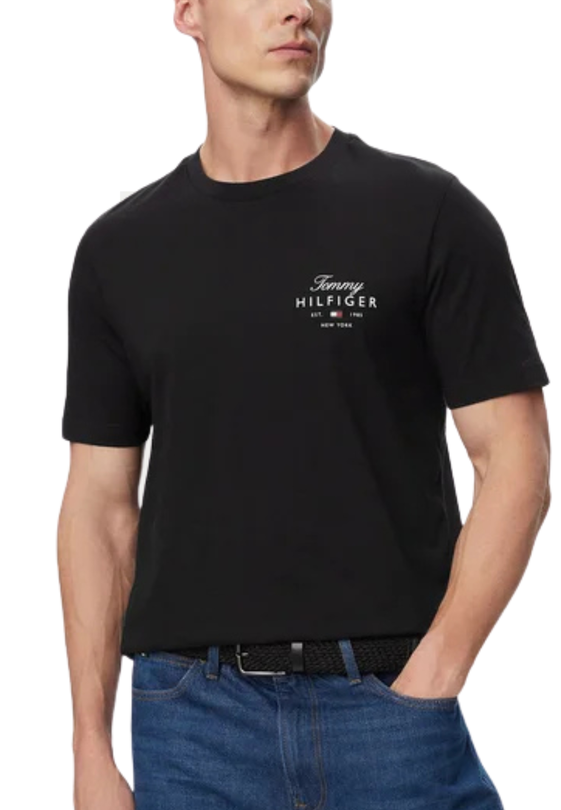 T-SHIRT MANICHE CORTE GIROCOLLO UOMO NERO