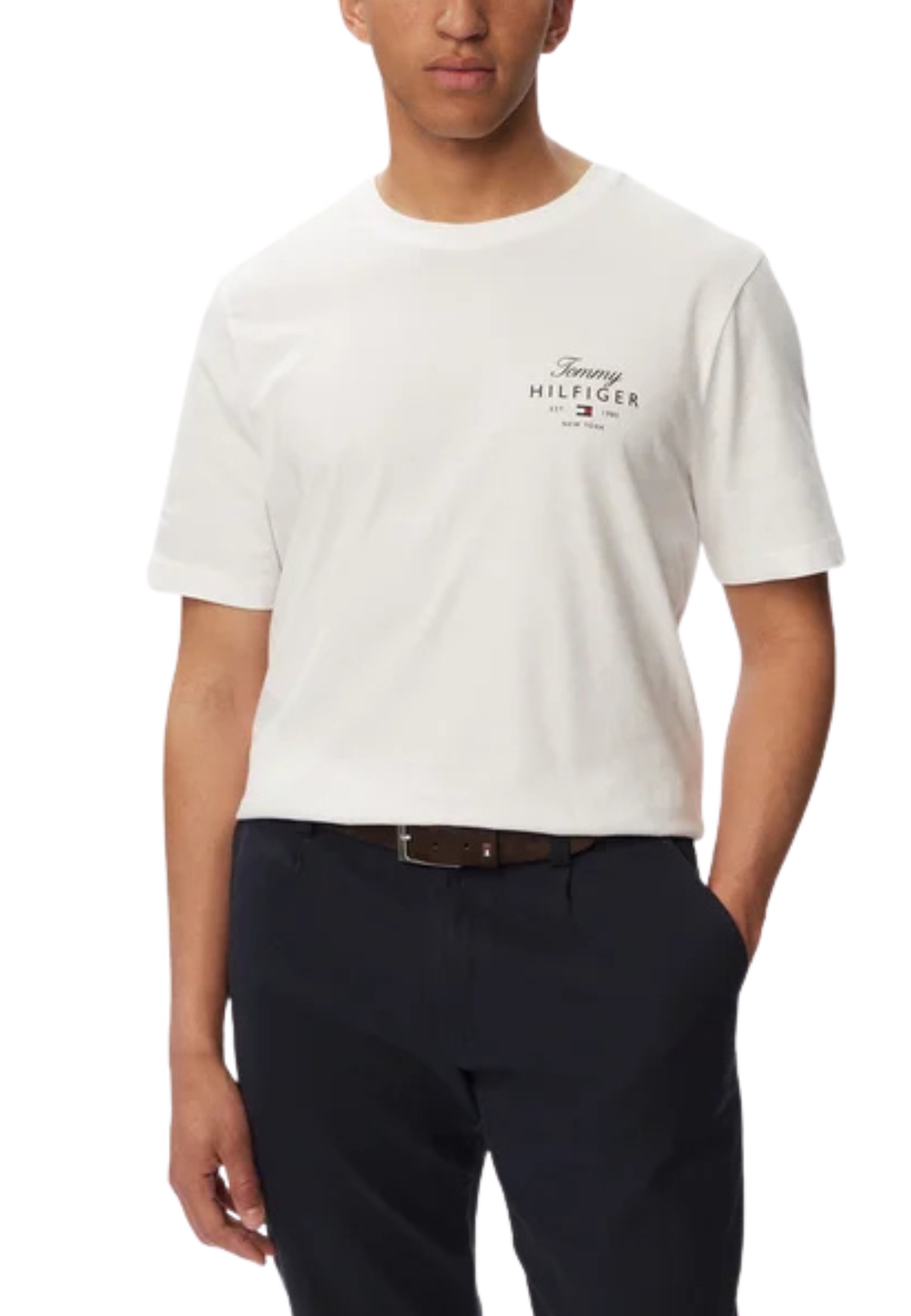 T-SHIRT MANICA CORTA CON LOGO A BLOCCO UOMO BIANCO