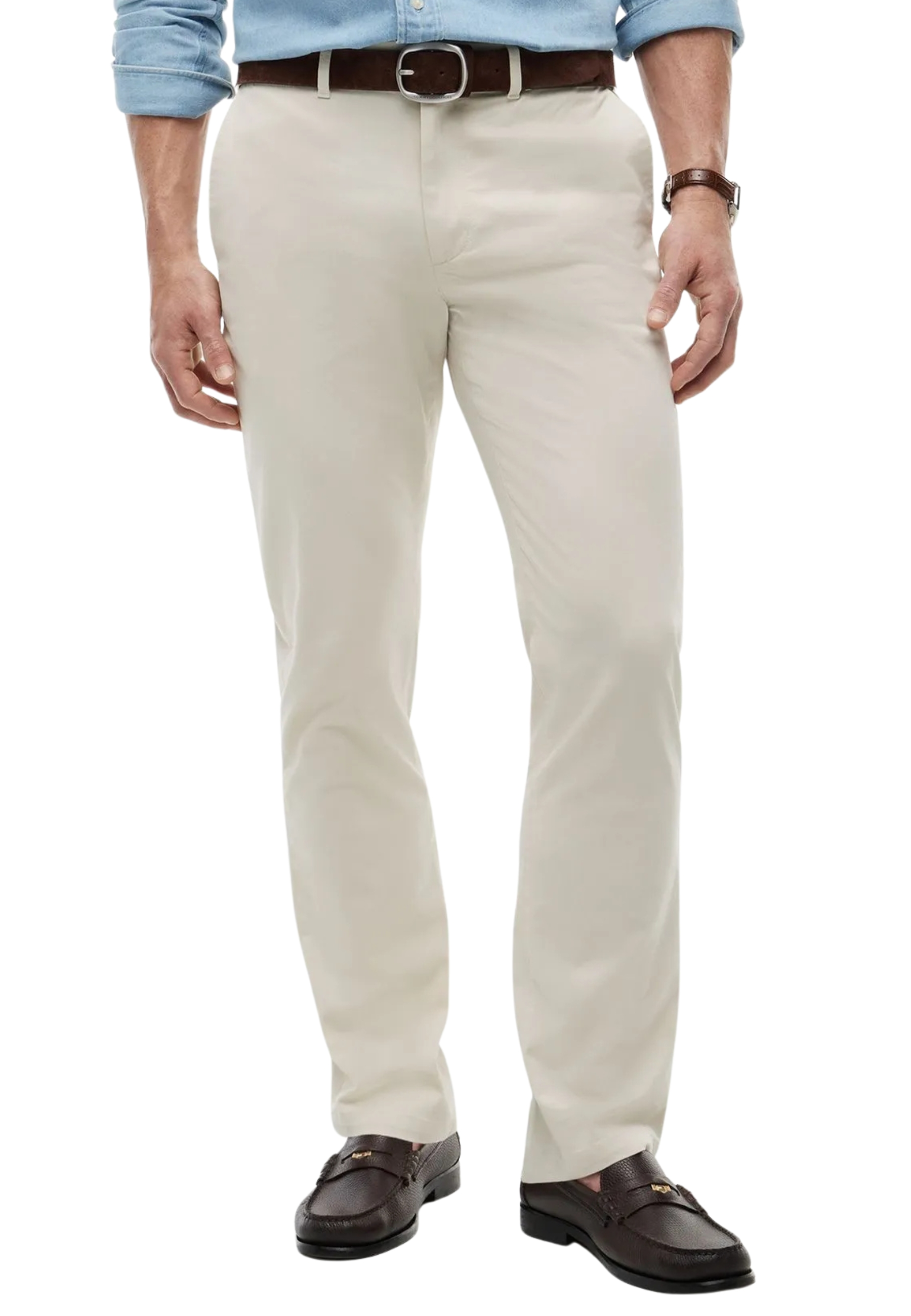 PANTALONI CHINO GAMBA DRITTA UOMO BIANCO