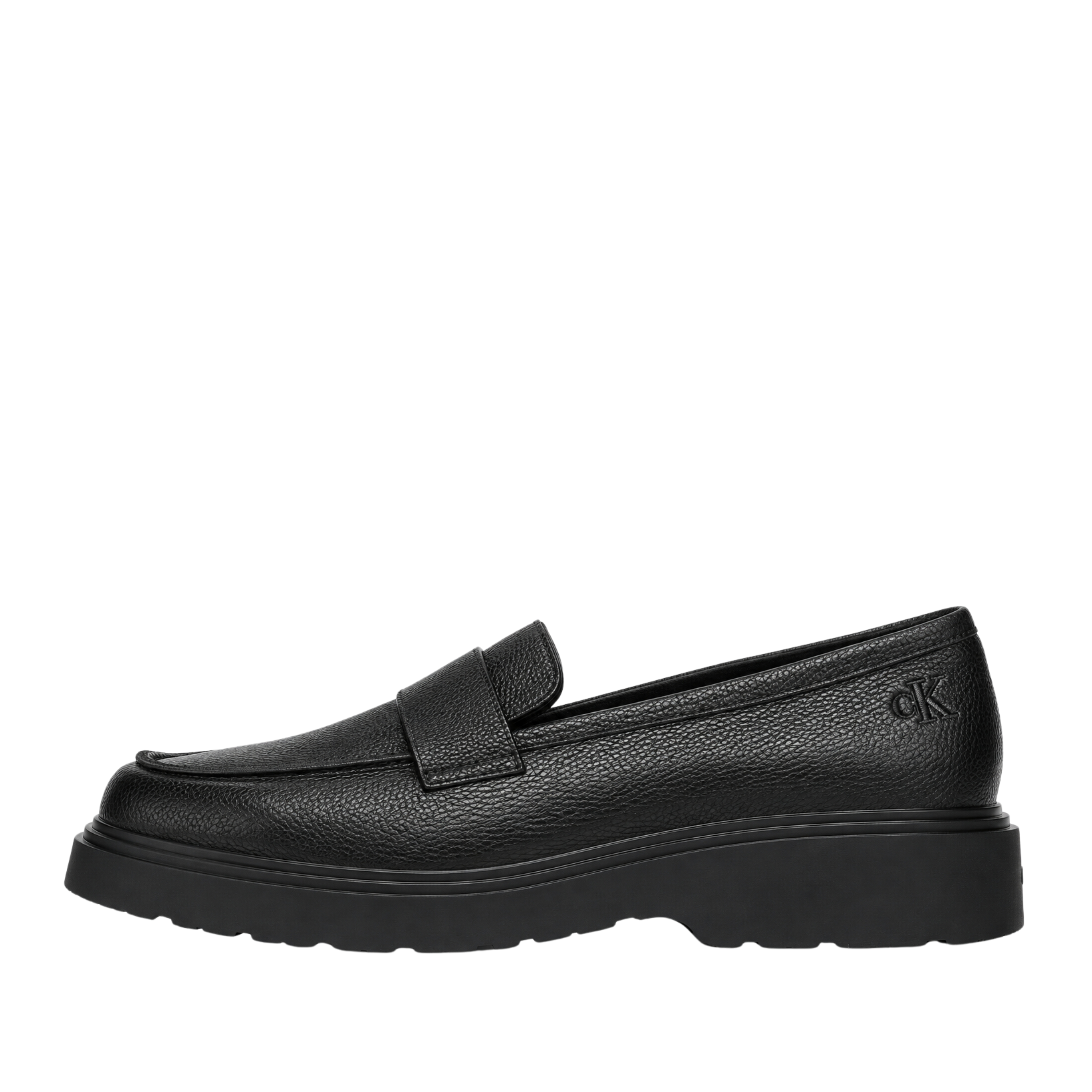 MOCASSINI CHUNKY IN PELLE FIORE UOMO NERO