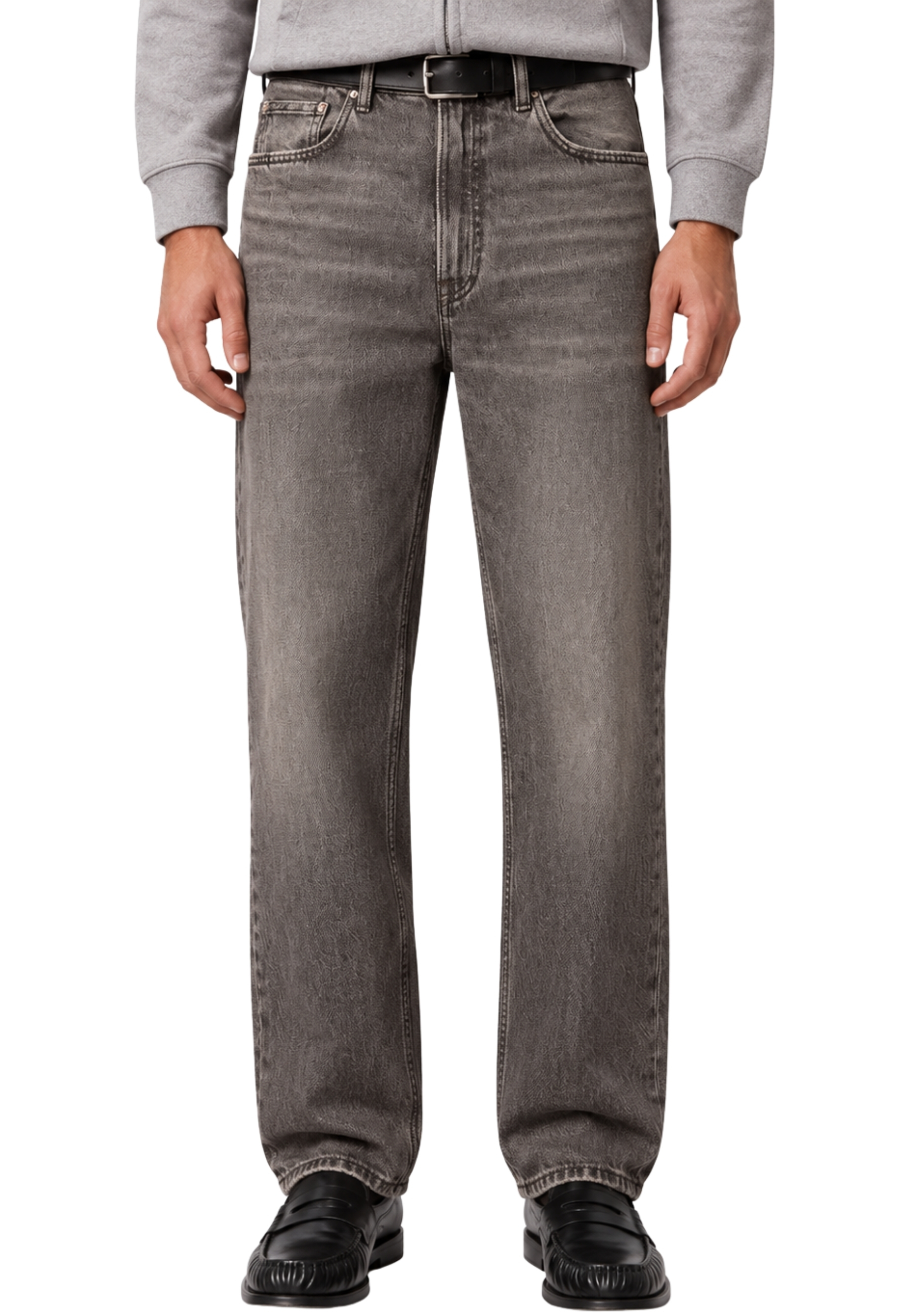 JEANS REGULAR AFFUSOLATI UOMO GRIGIO