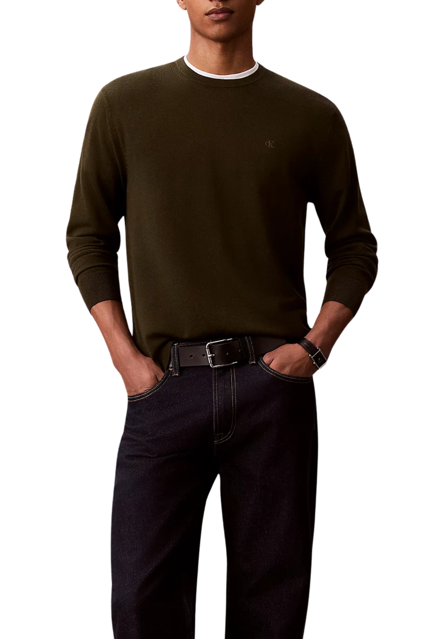 MAGLIA GIROCOLLO LV04LB305G IN PURA LANA MERINO UOMO VERDE
