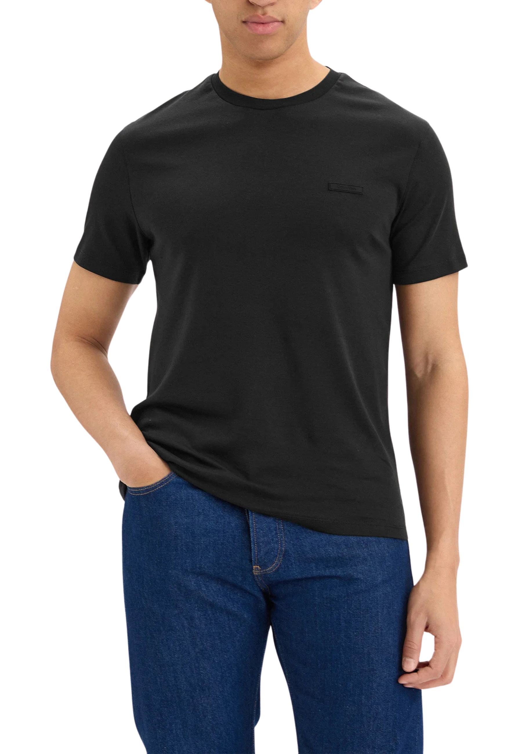T-SHIRT MANICA CORTA GIROCOLLO SLIM UOMO NERO
