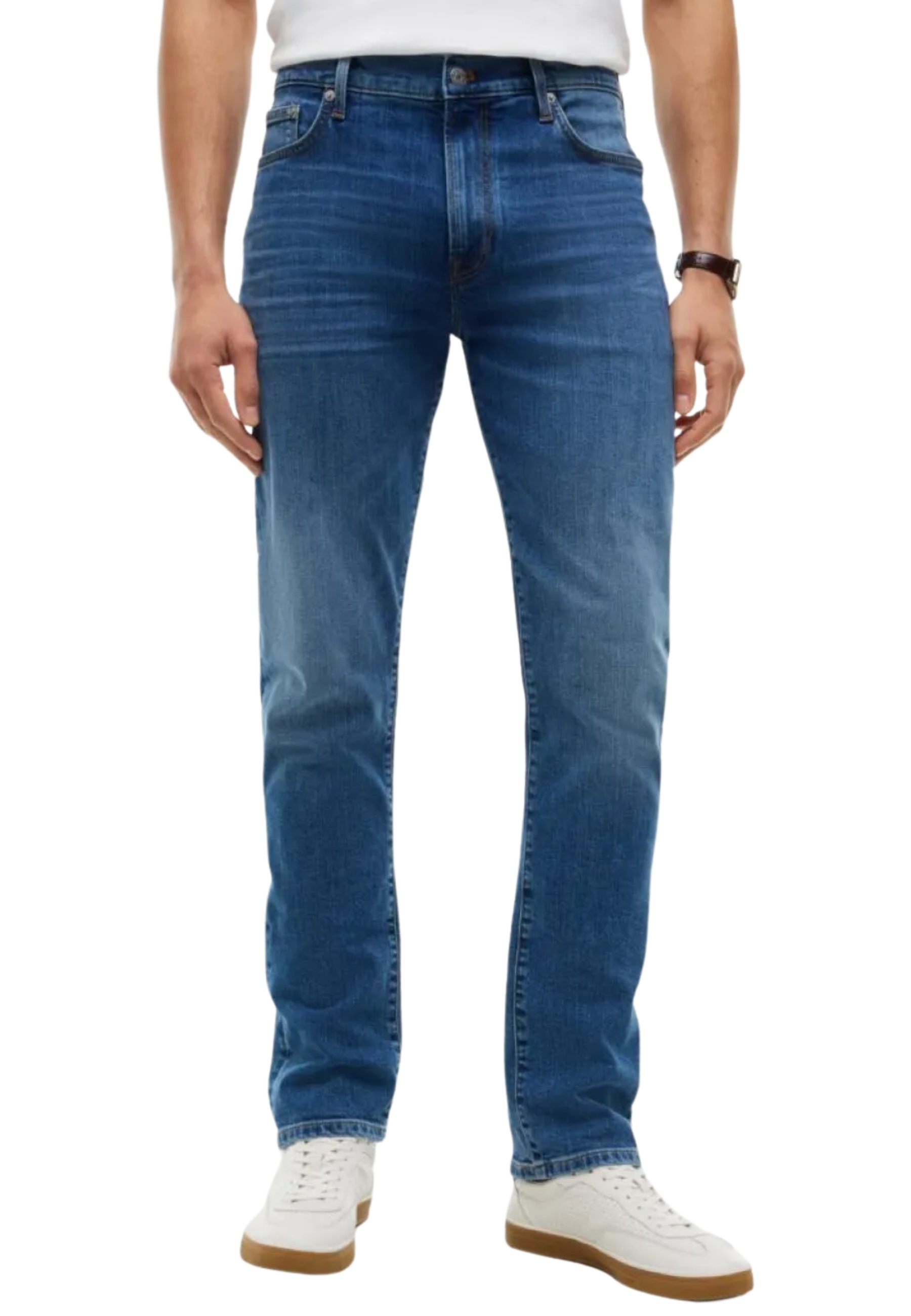 JEANS SKINNY E SLIM IN DENIM ELASTICIZZATO UOMO BLU
