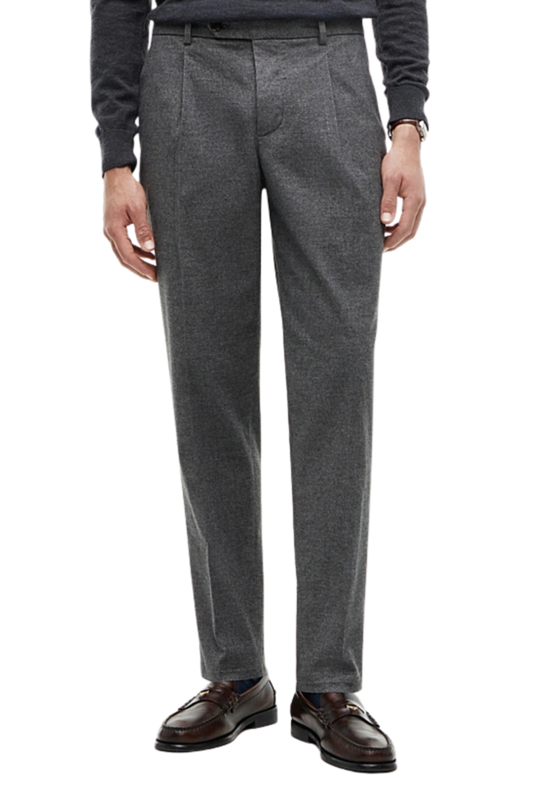 PANTALONE ELEGANTE CON PINCES UOMO GRIGIO