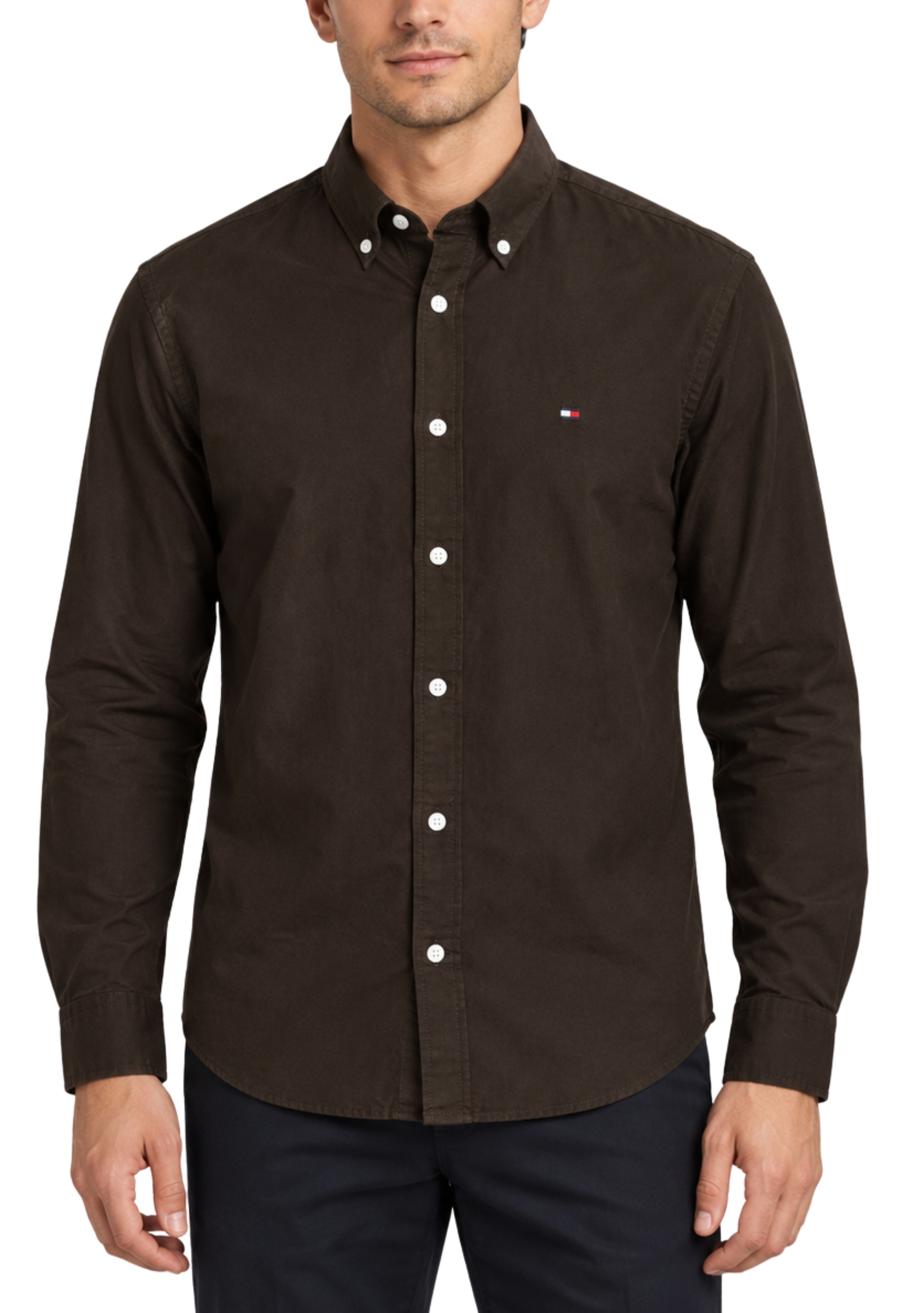 CAMICIA CASUAL OXFORD UOMO MARRONE