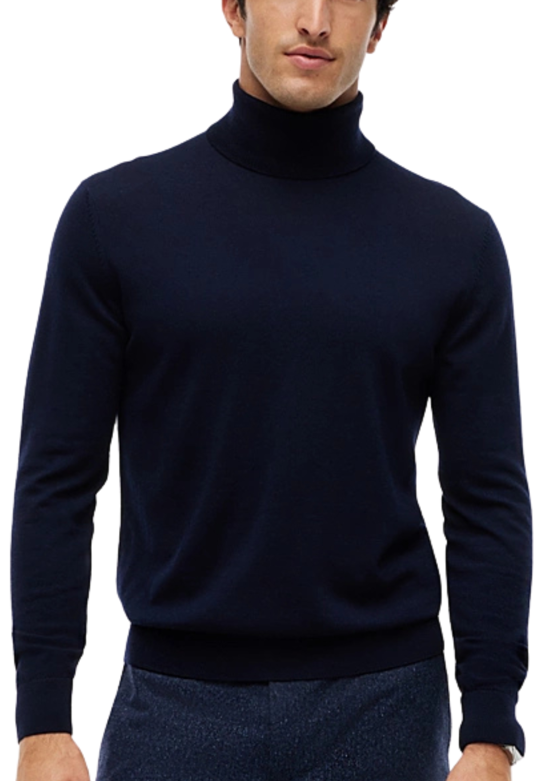 MAGLIA DOLCEVITA IN LANA UOMO BLU SCURO