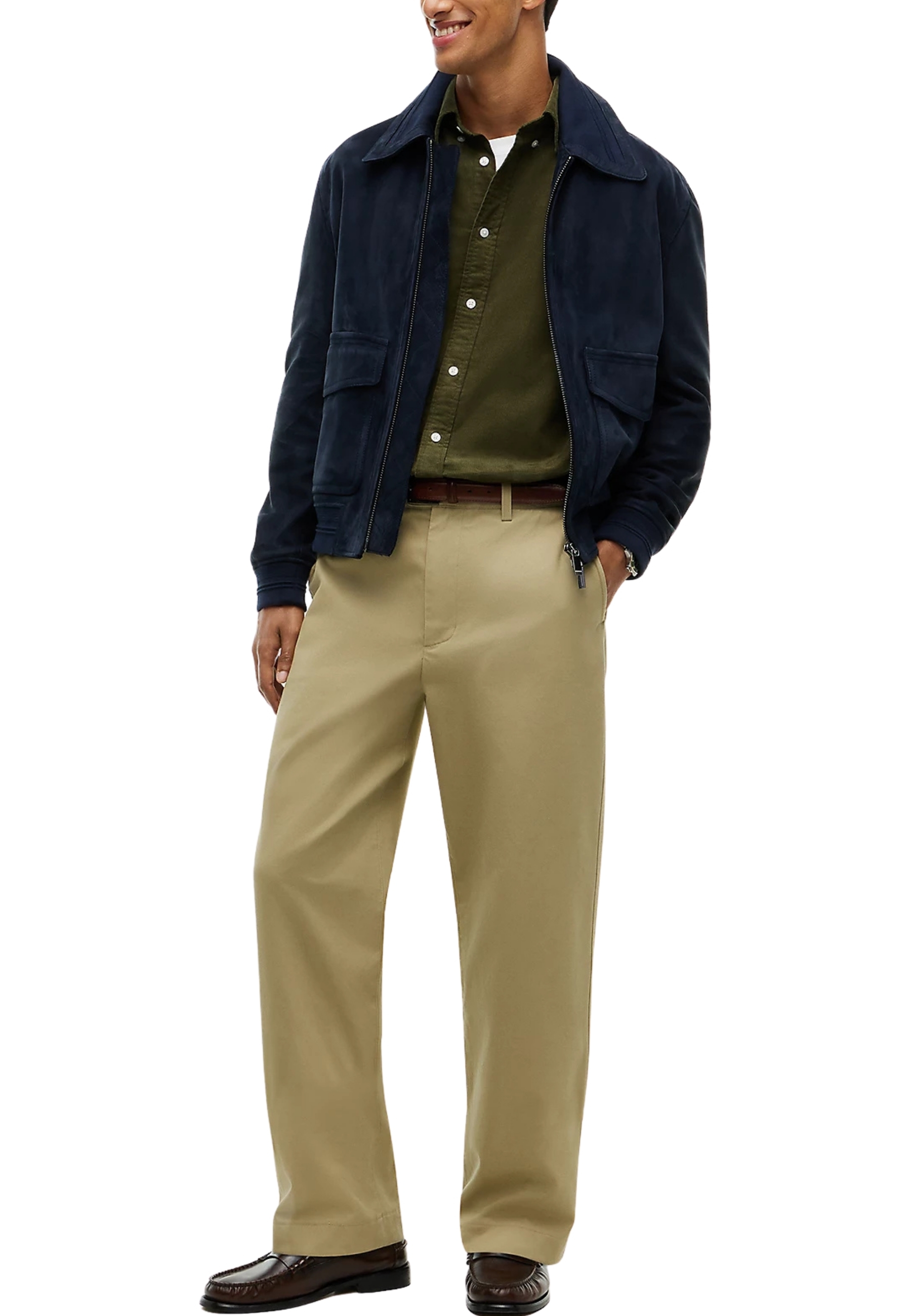 CAMICIA CASUAL IN VELLUTO A COSTE UOMO VERDE