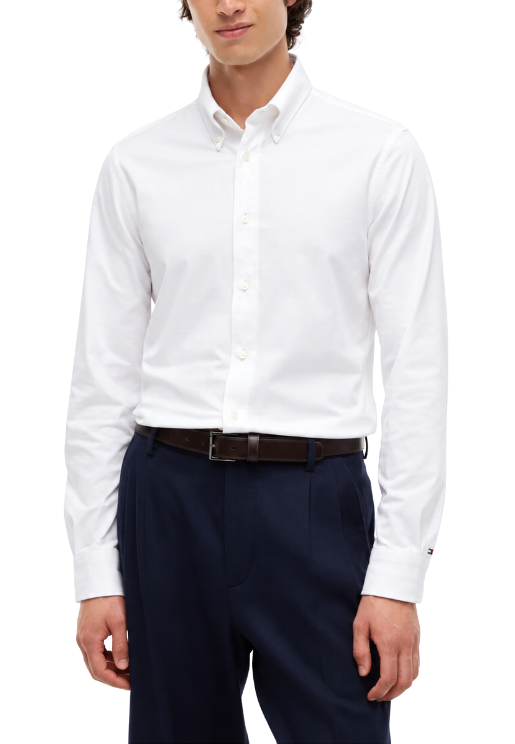 CAMICIA ELEGANTE SLIM FIT IN JERSEY UOMO BIANCO