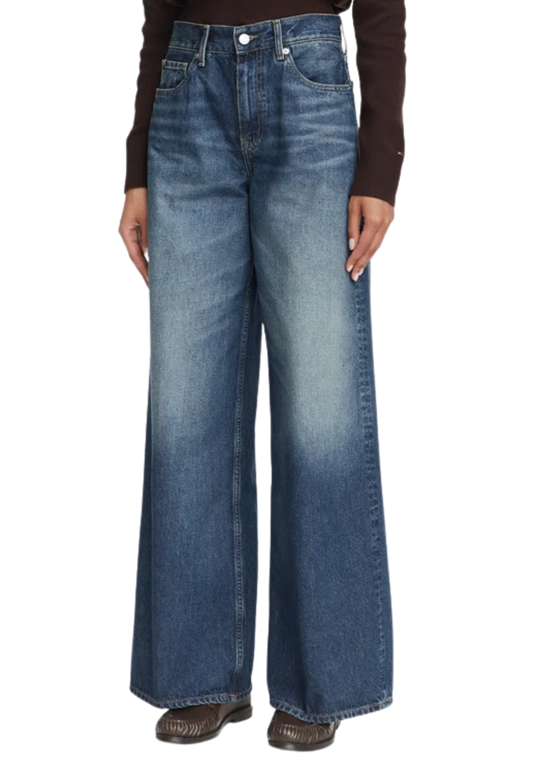 JEANS PALAZZO A GAMBA AMPIA DONNA BLU