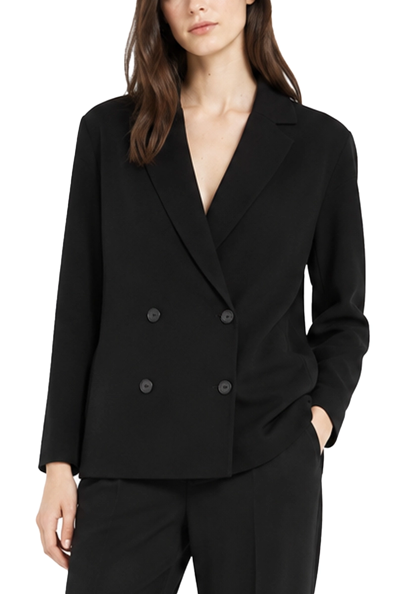 GIACCA DOPPIOPETTO IN MAGLIA DONNA NERO