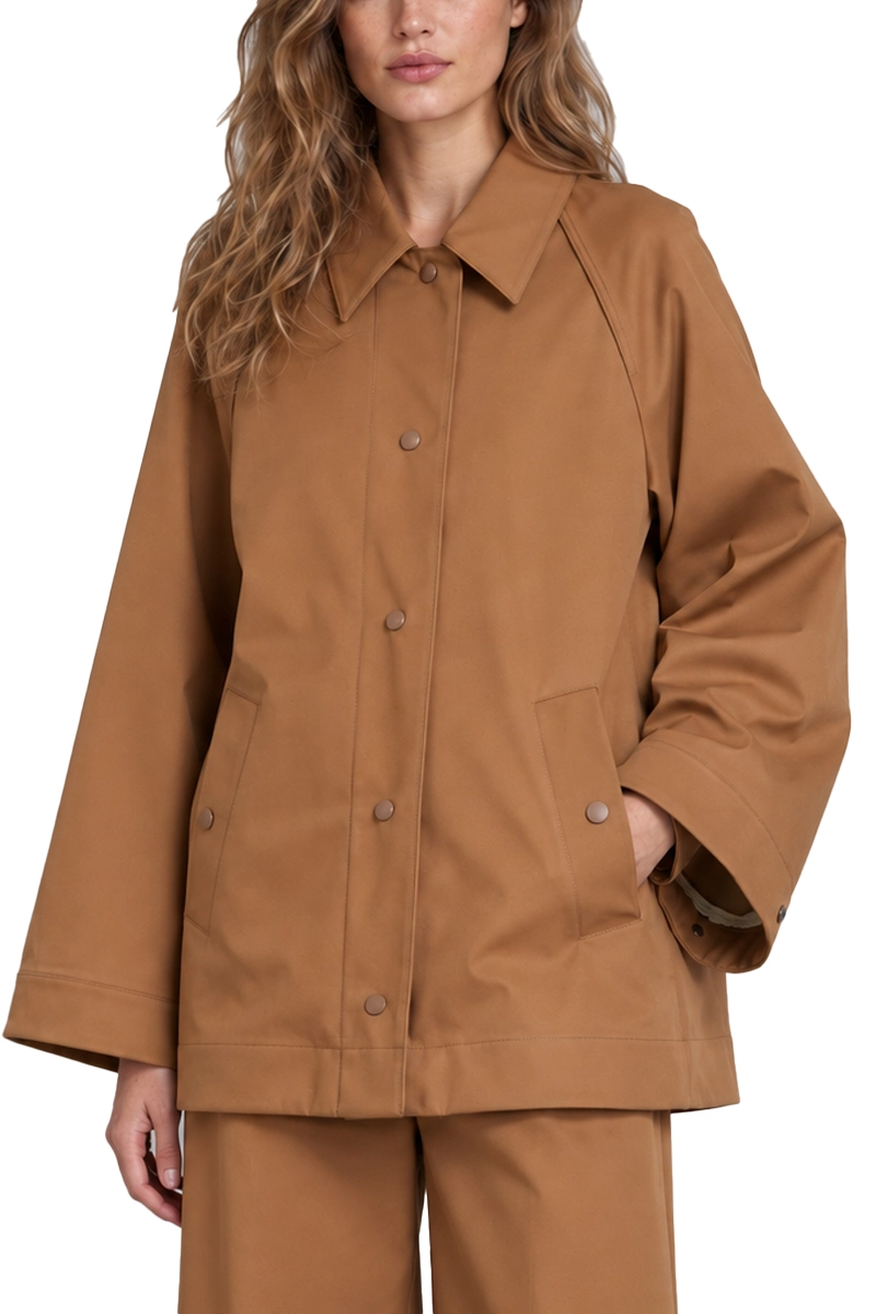 GIACCA IMPERMEABILE CABAN TECNICO ANTIGOCCIA DONNA MARRONE