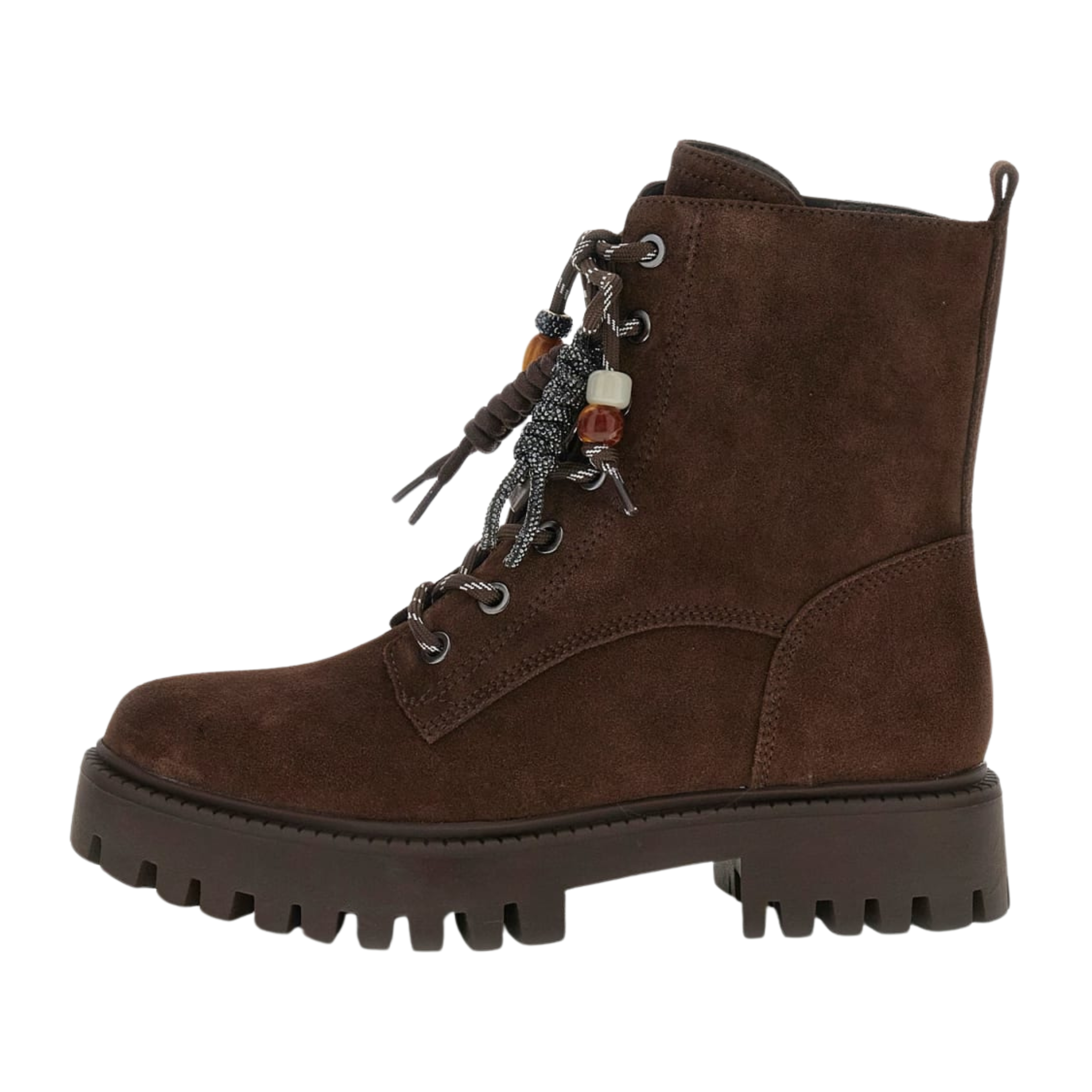 ANFIBI FLFFIZSUE10 LACCI CON PERLINE DONNA MARRONE