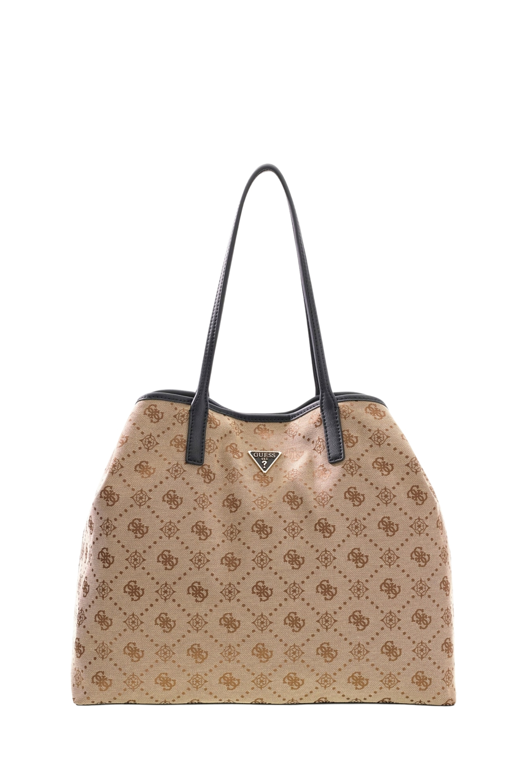 BORSA SHOPPING CON LOGO STAMPATO ALL OVER DONNA BEIGE