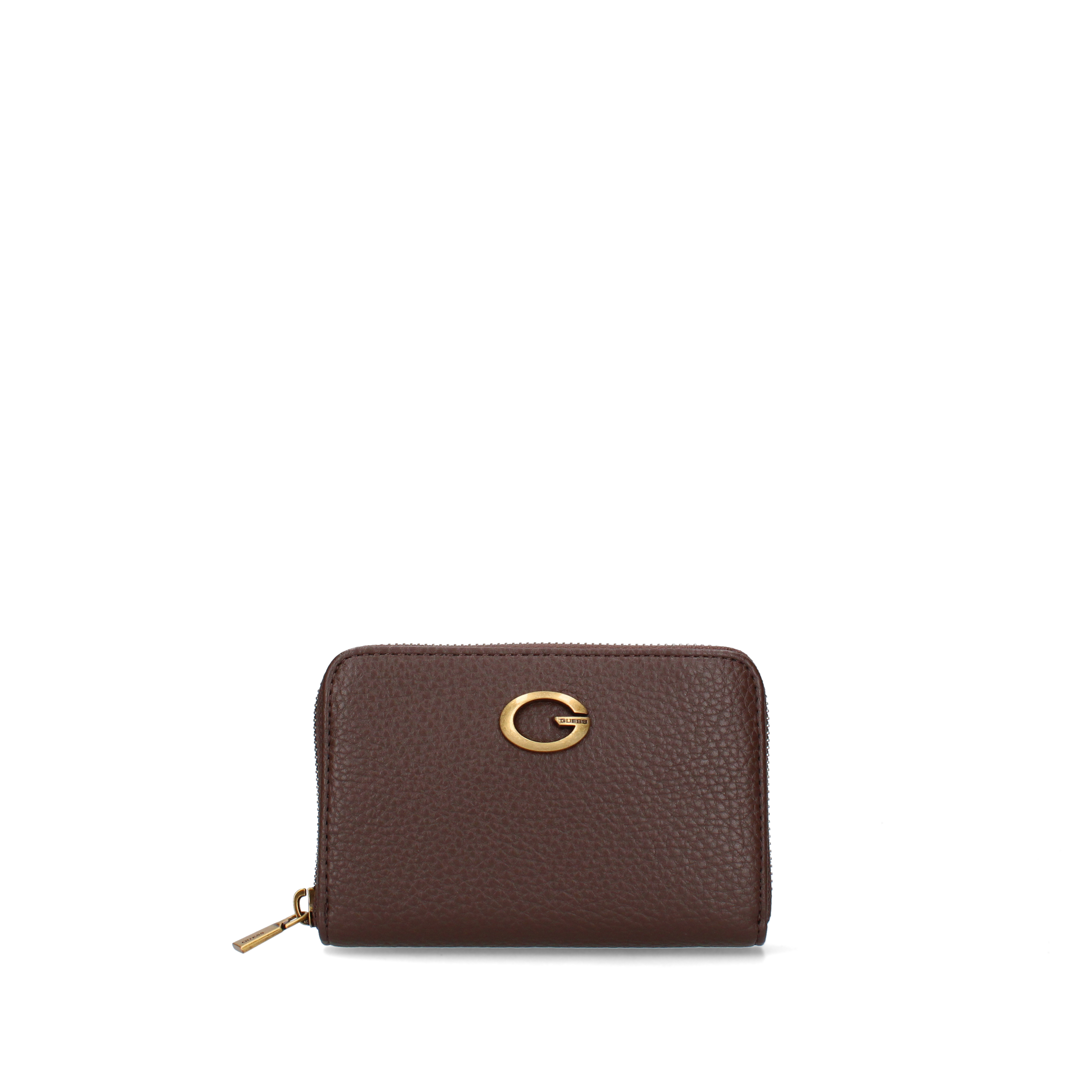 PORTAFOGLIO COMPATTO CON LOGO METALLICO DONNA MARRONE