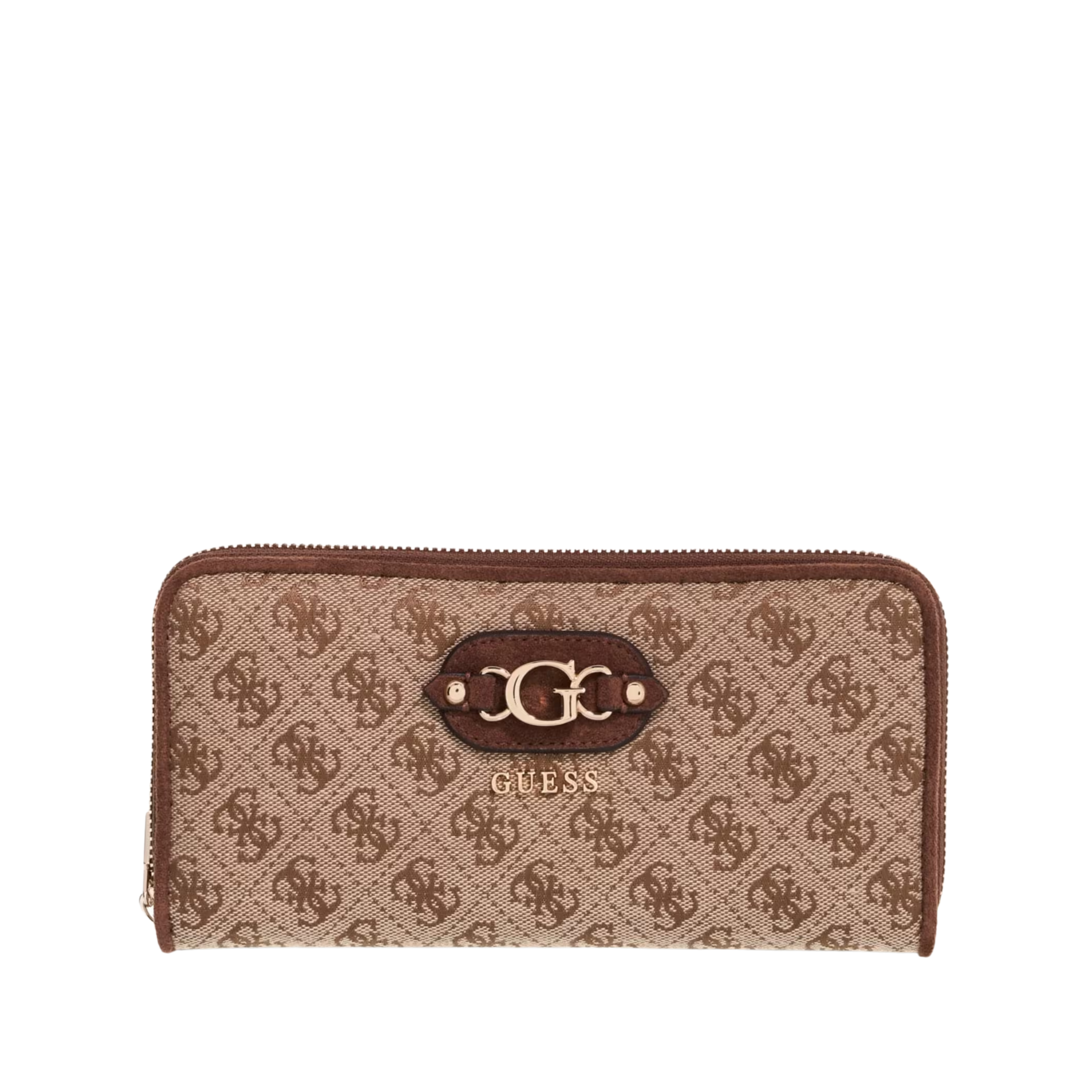 PORTAFOGLIO CON LOGO ALL OVER E ZIP DONNA BEIGE