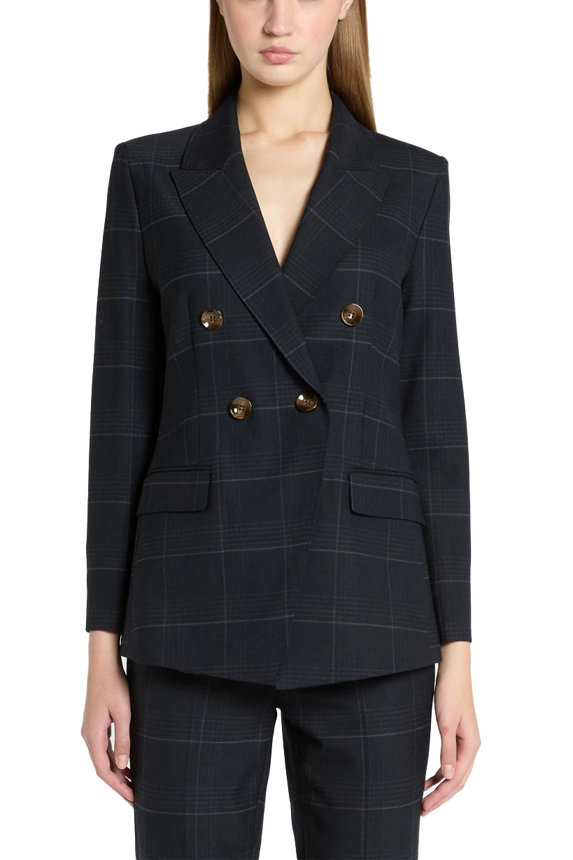 BLAZER DOPPIOPETTO IN MISTO LANA STRETCH DONNA BLU
