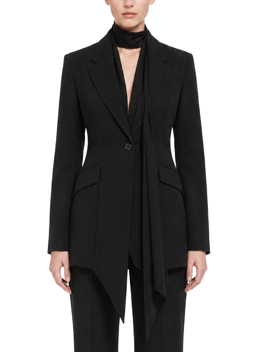 GIACCA IN ENVERS SATIN CON SCIARPA RIMOVIBILE DONNA NERO