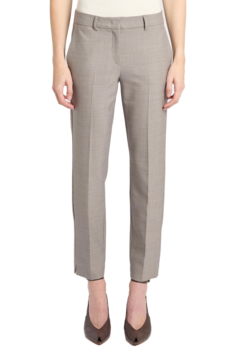 PANTALONI CHINO DRITTO IN MISTO LANA STRETCH DONNA BEIGE