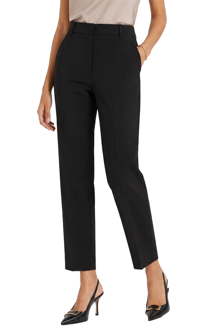 PANTALONI PALAZZO IN TESSUTO STRETCH DAL TAGLIO SARTORIALE DONNA NERO