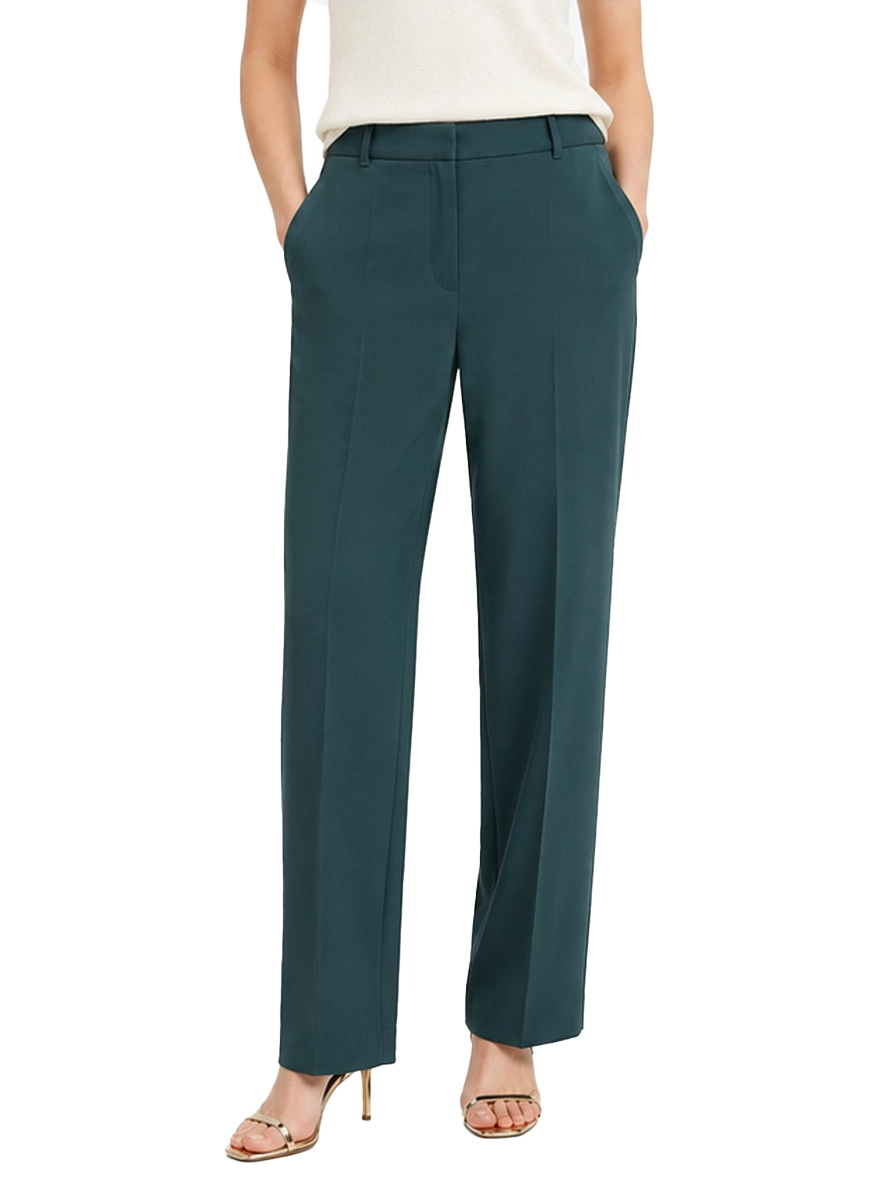 PANTALONEI PALAZZO IN CRÊPE ENVERS SATIN DONNA NERO